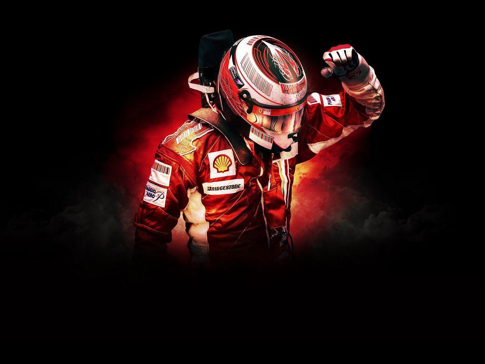 Kimi Räikkönen, Scuderia Ferrari, Helm, Schwarzer Hintergrund, Rot, HD Wallpaper