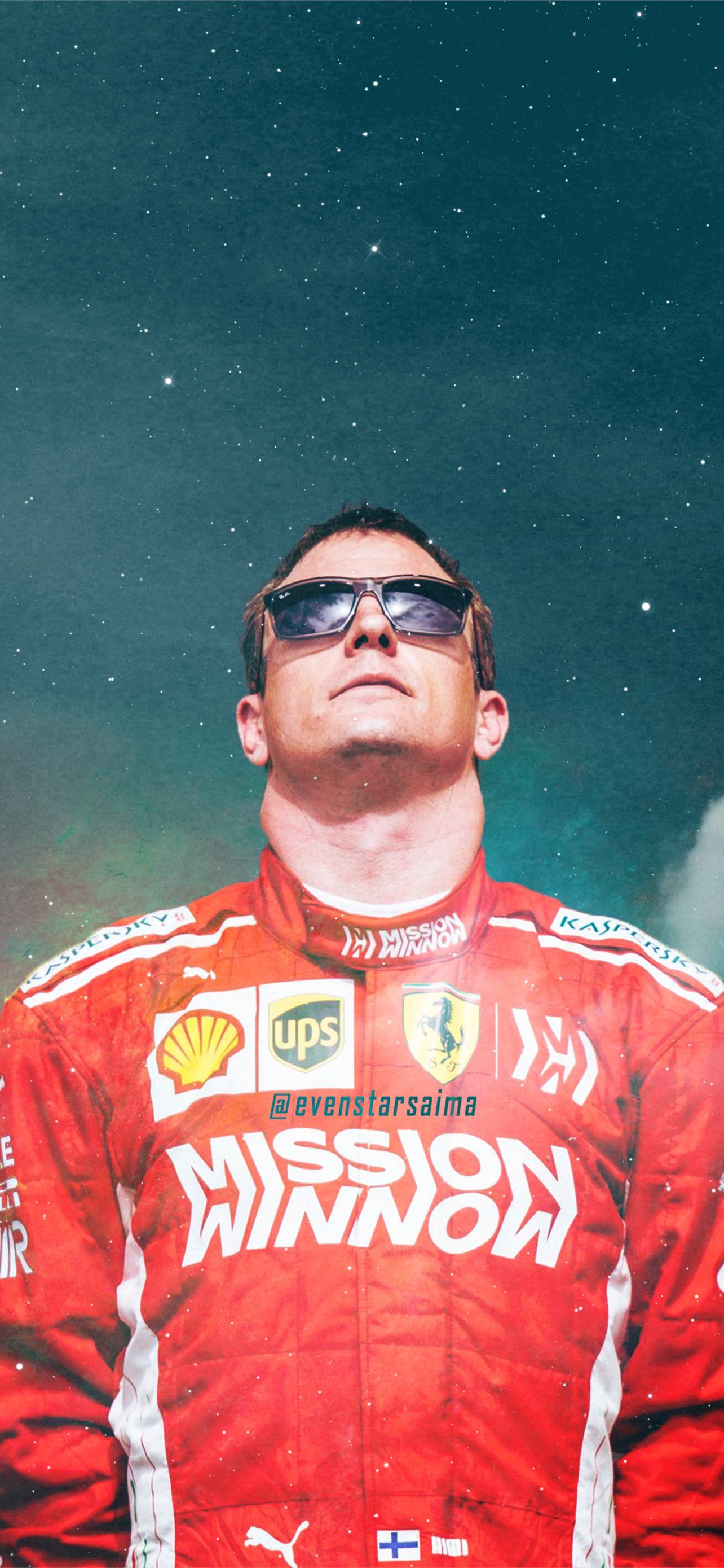 Kimi Räikkönen, Scuderia Ferrari, Mission Winnow, Sonnenbrille, Porträt, Full HD, Handy-Hintergrundbild