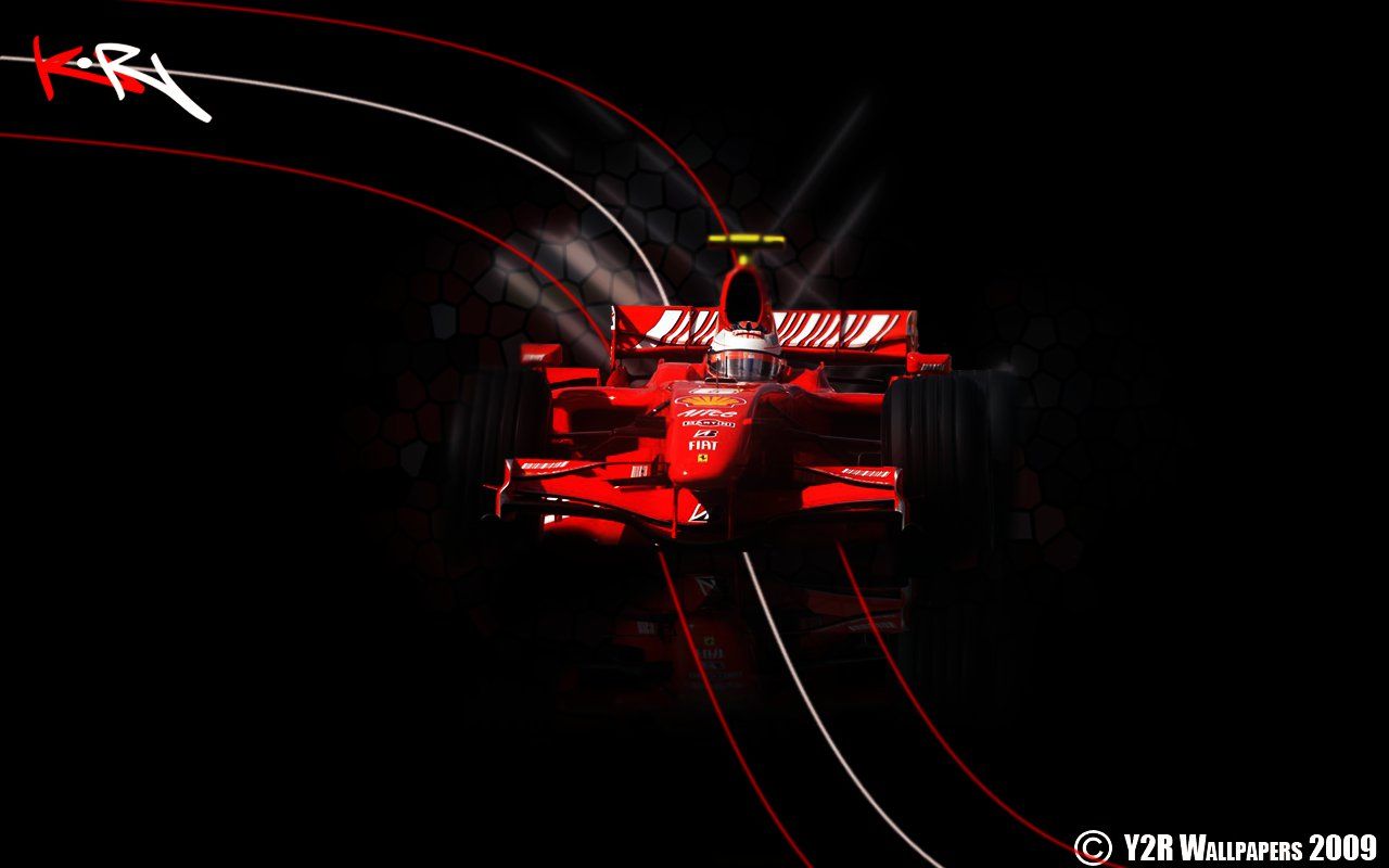 Ferrari F2007, Scuderia Ferrari, Formel-1-Wagen, Lichtspuren, Schwarzer Hintergrund, HD Wallpaper