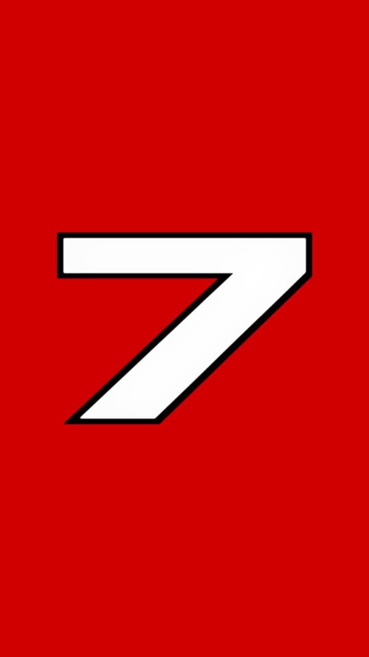 Startnummer 7, Kimi Räikkönen, Roter Hintergrund, Minimalistisch, Sperrbildschirm fürs iPhone