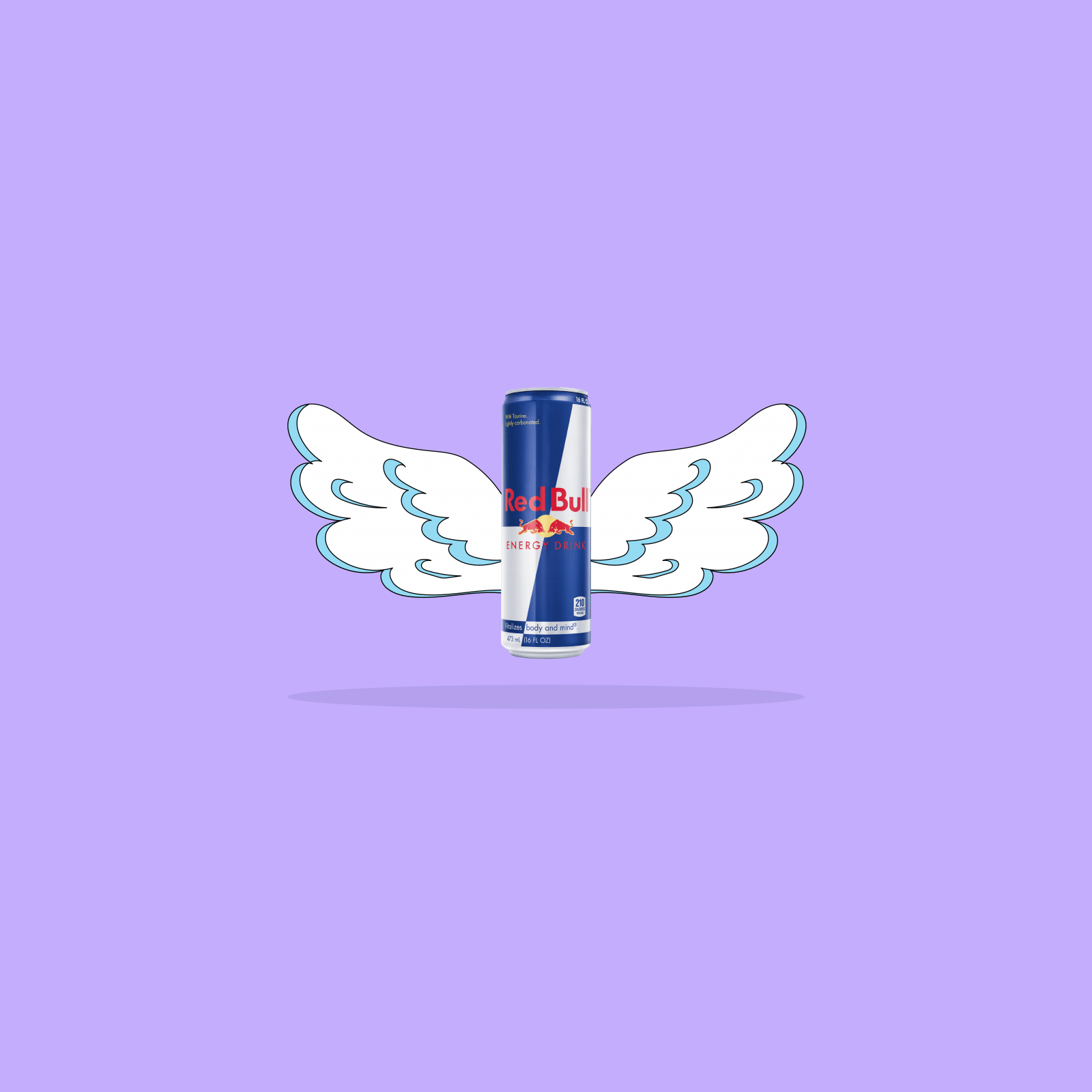 Red Bull verleiht Flügel, Red Bull, Flügel, Lila Hintergrund, Illustration, HD Wallpaper