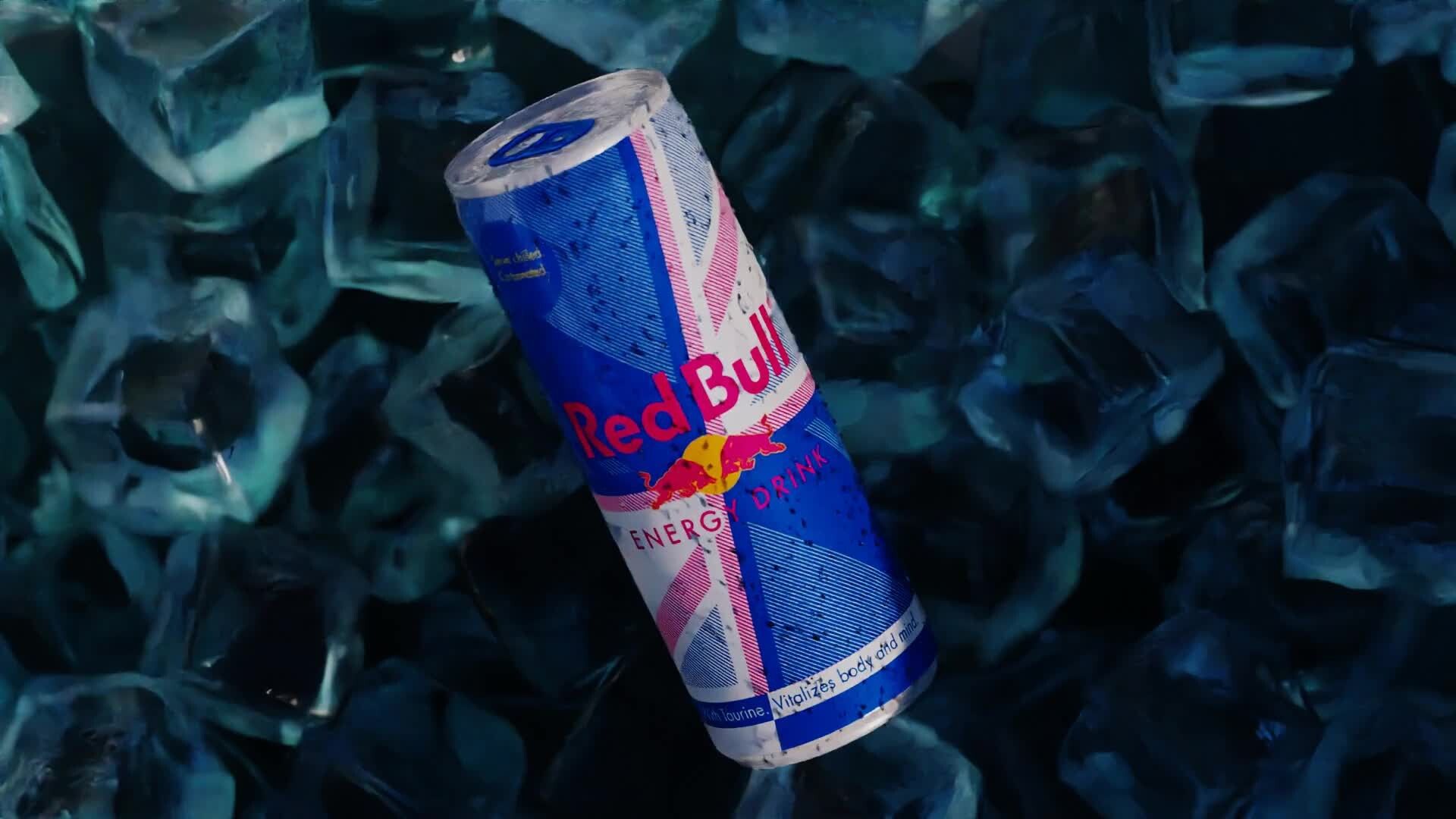 Red Bull, Getränkedose, Eiswürfel, Kühl, Blau, 1920x1080, Full-HD-Hintergrundbild für PC