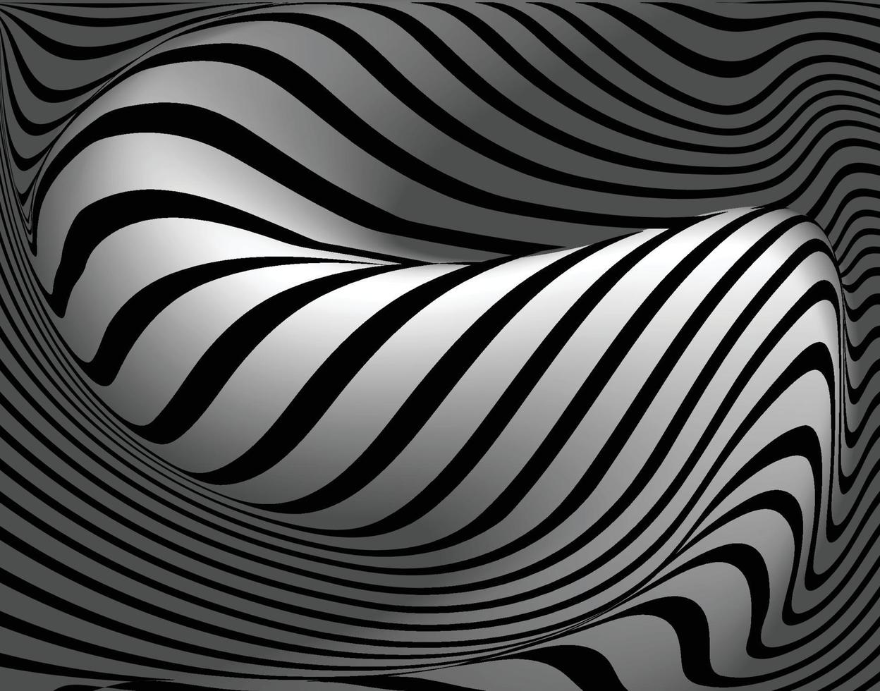 Op-Art, Streifen, Optische Täuschung, Schwarz-weiß, Wellen, Hintergrundbild