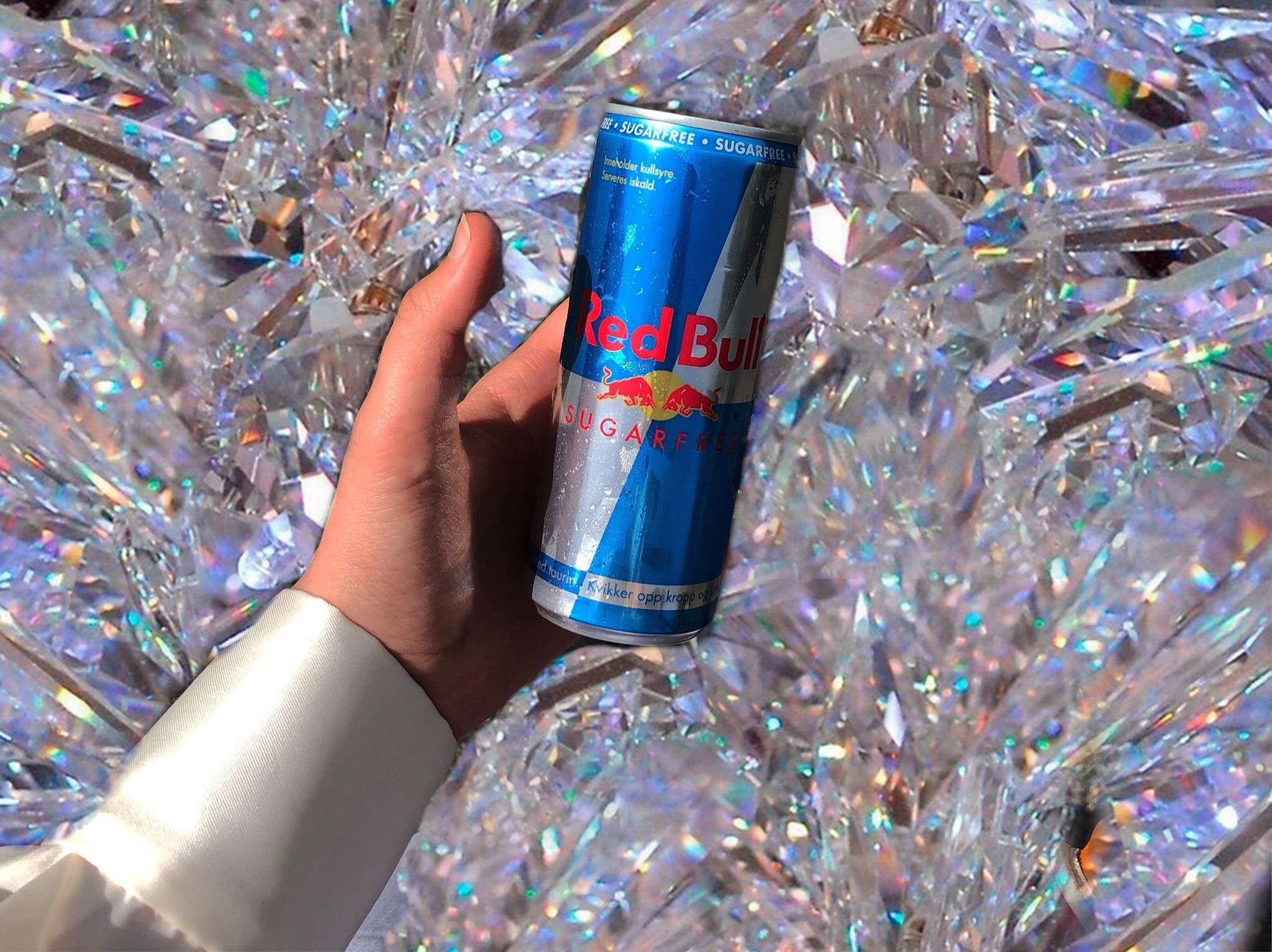 Red Bull, Dose, Hand, Holografische Folie, Glitzer, Full HD, iPad-Hintergrundbild
