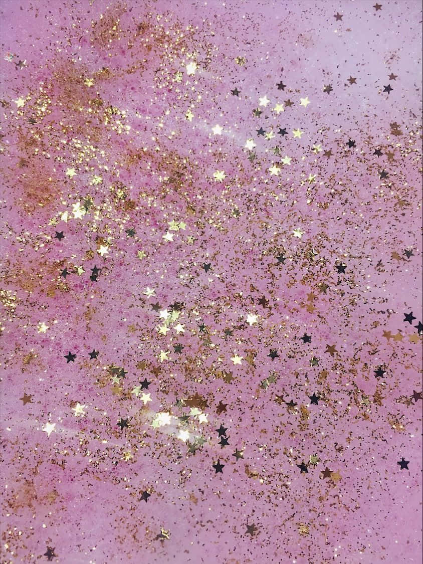 Glitzer, Sterne, Konfetti, Rosa, Gold, HD, Hintergrundbild fürs Tablet