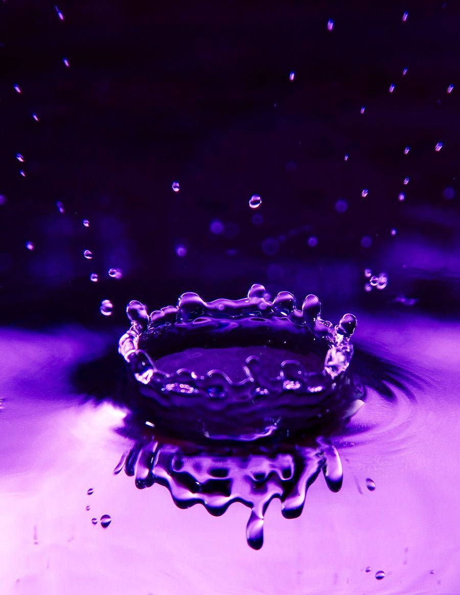 Tropfenkrone, Spritzer, Lila, Makro, Dunkler Hintergrund, HD Wallpaper