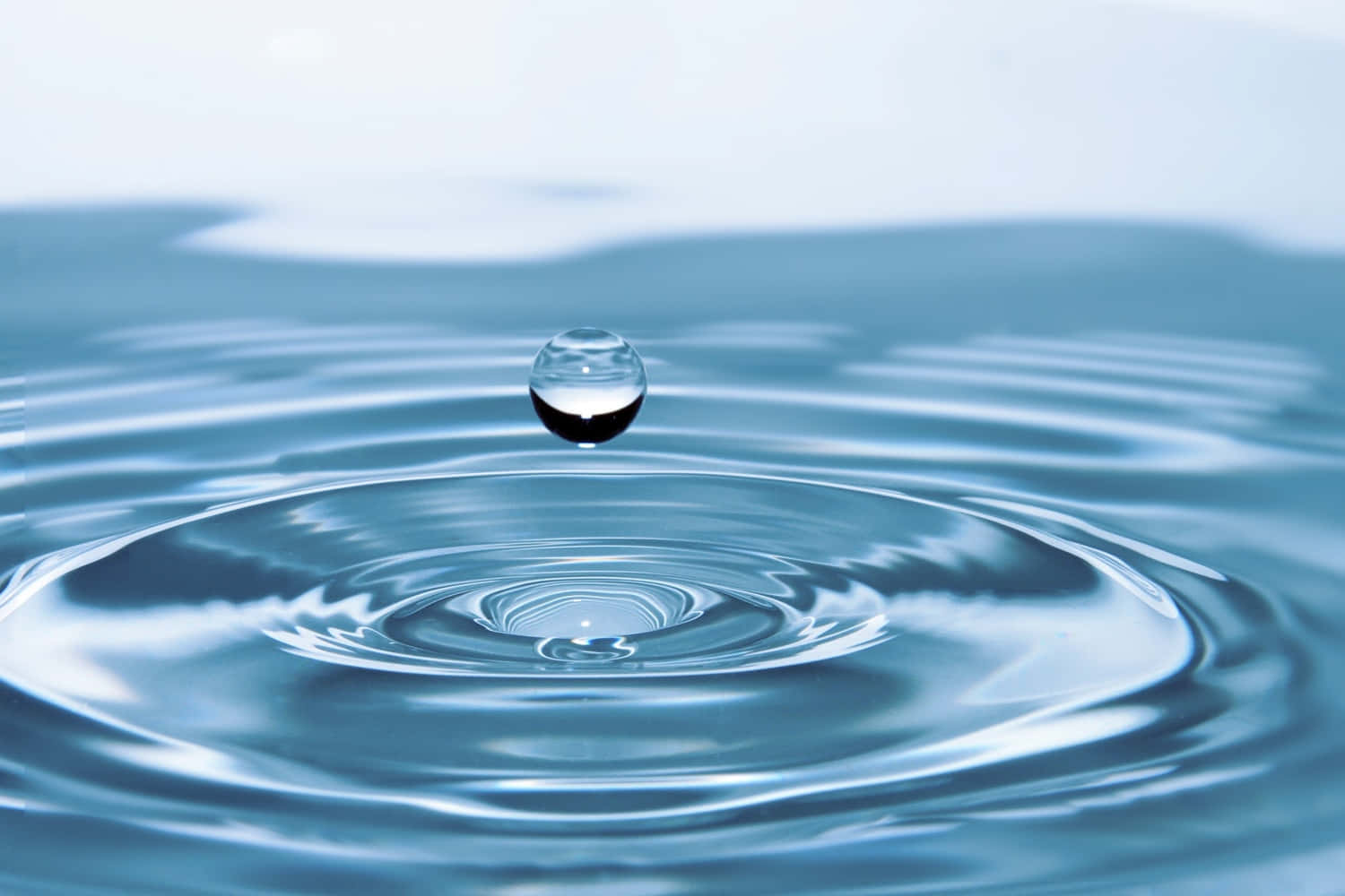 Wassertropfen, Wellenringe, Blaues Wasser, Makro, Ruhe, HD, Hintergrundbild für den PC