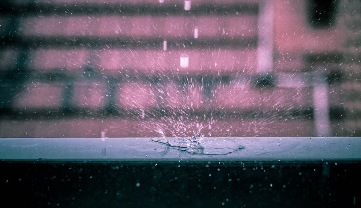 Regen, Aufprall, Ziegelmauer, Spritzer, Unscharfer Hintergrund, Wallpaper