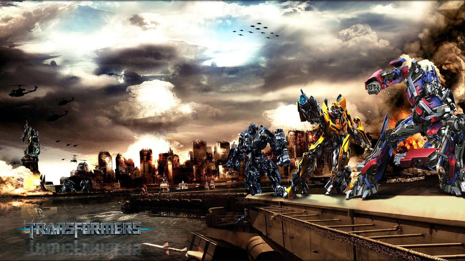 Transformers – Die Rache, Autobots, Skyline, Hafen, Wolken, Full HD, Breitbild-Hintergrundbild