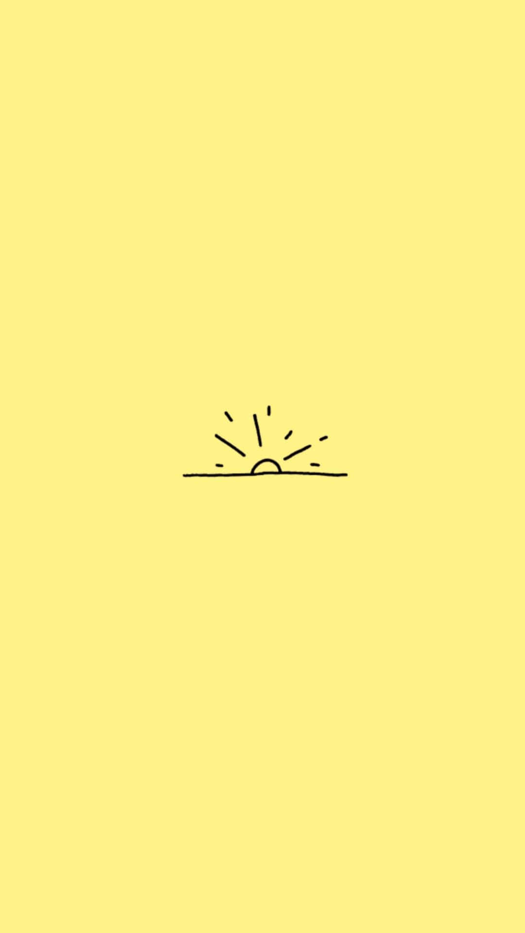 Sonne, Strichzeichnung, Gelber Hintergrund, Minimalismus, Sperrbildschirm fürs iPhone