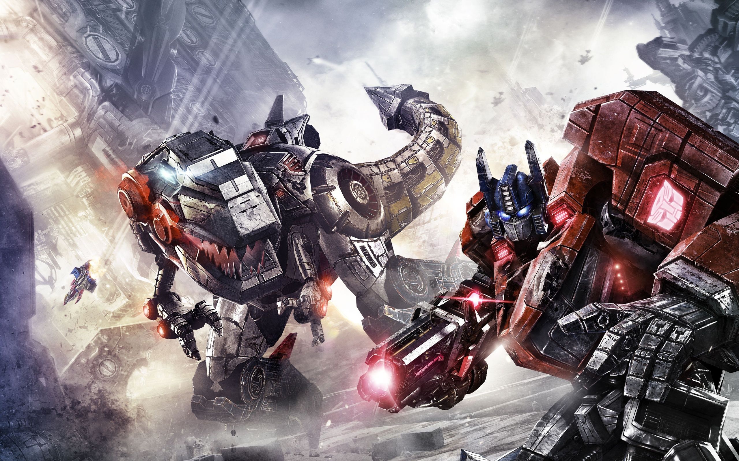Transformers: Fall of Cybertron, Grimlock, Optimus Prime, Videospiel, Kampf, 2K-Hintergrund
