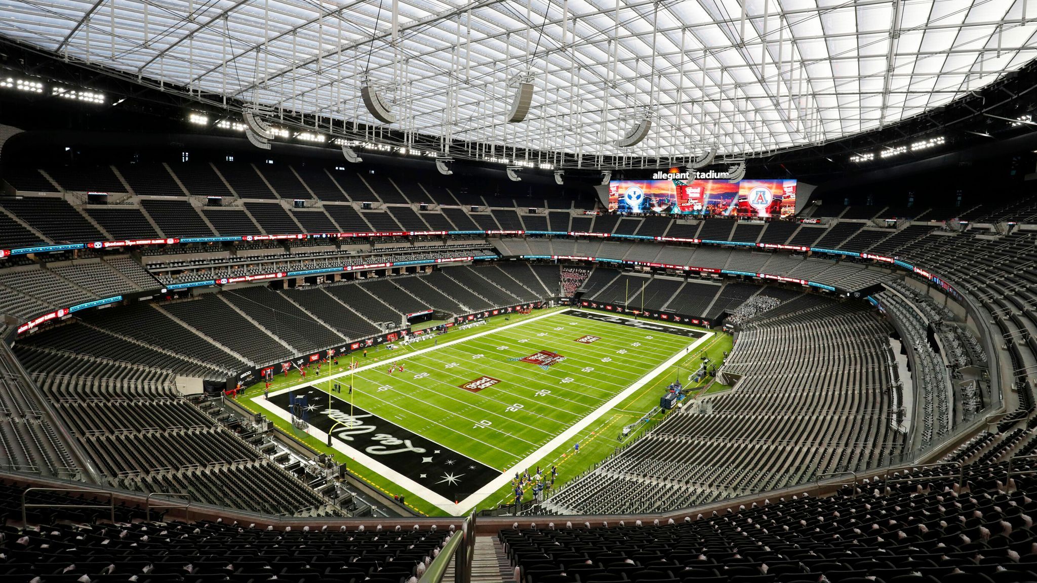 Allegiant Stadium, Las Vegas, Stadion, Innenansicht, Football-Feld, Full HD, PC-Hintergrundbild