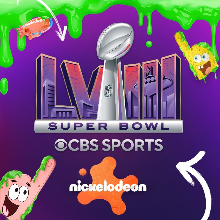 Super Bowl LVIII, Nickelodeon, CBS Sports, SpongeBob Schwammkopf, Patrick Star, Schleim, iPad-Hintergrundbild