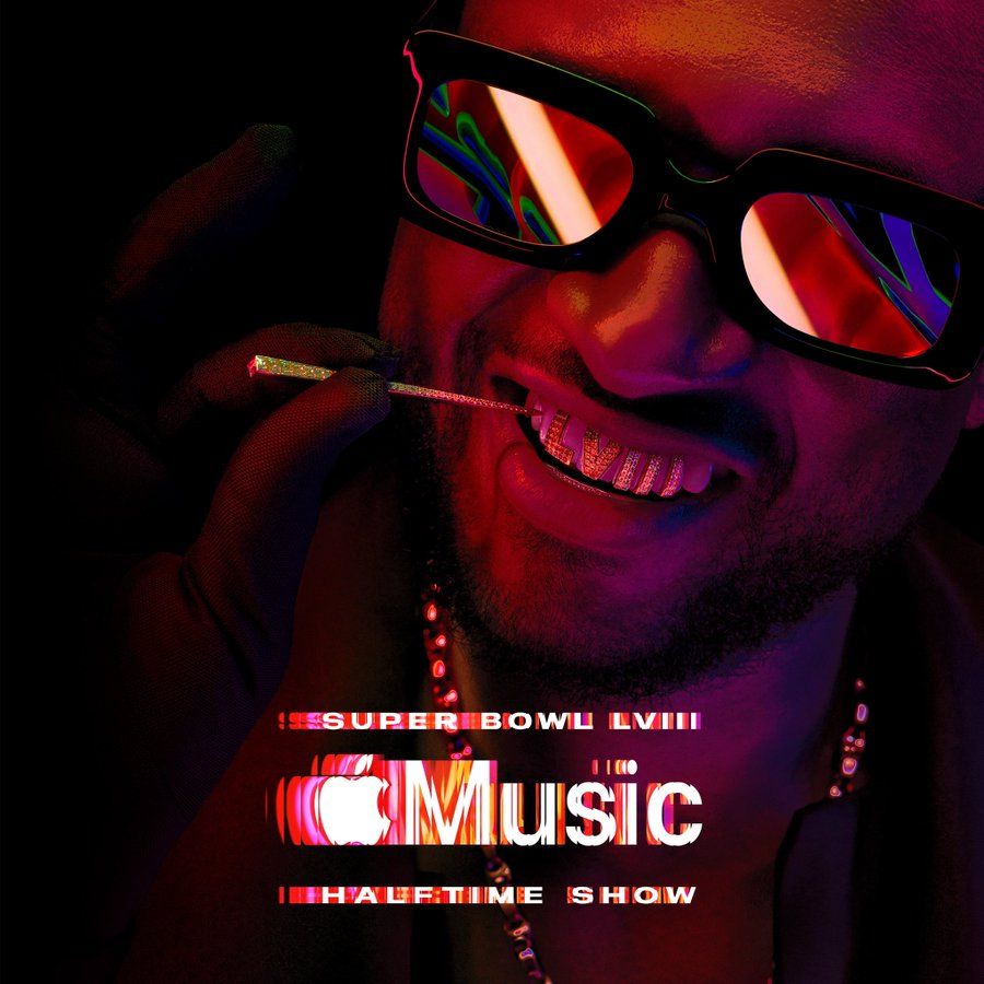 Usher, Apple Music Super Bowl Halftime Show, Super Bowl LVIII, Sonnenbrille, Rot, Tablet-Hintergrundbild