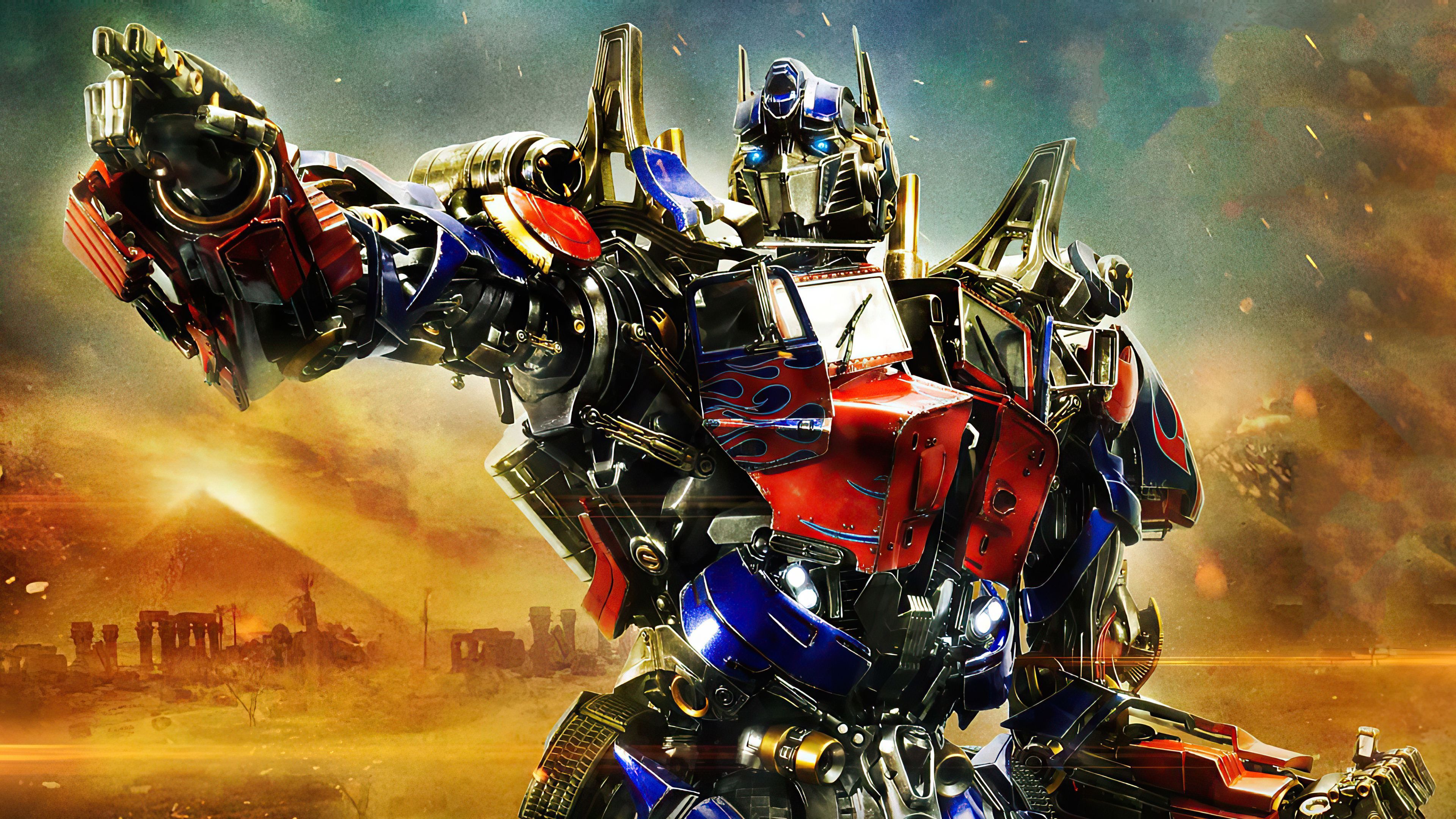 Optimus Prime, Transformers – Die Rache, Pyramiden, Wüste, Roboter, 3840x2160, PC-Hintergrundbild
