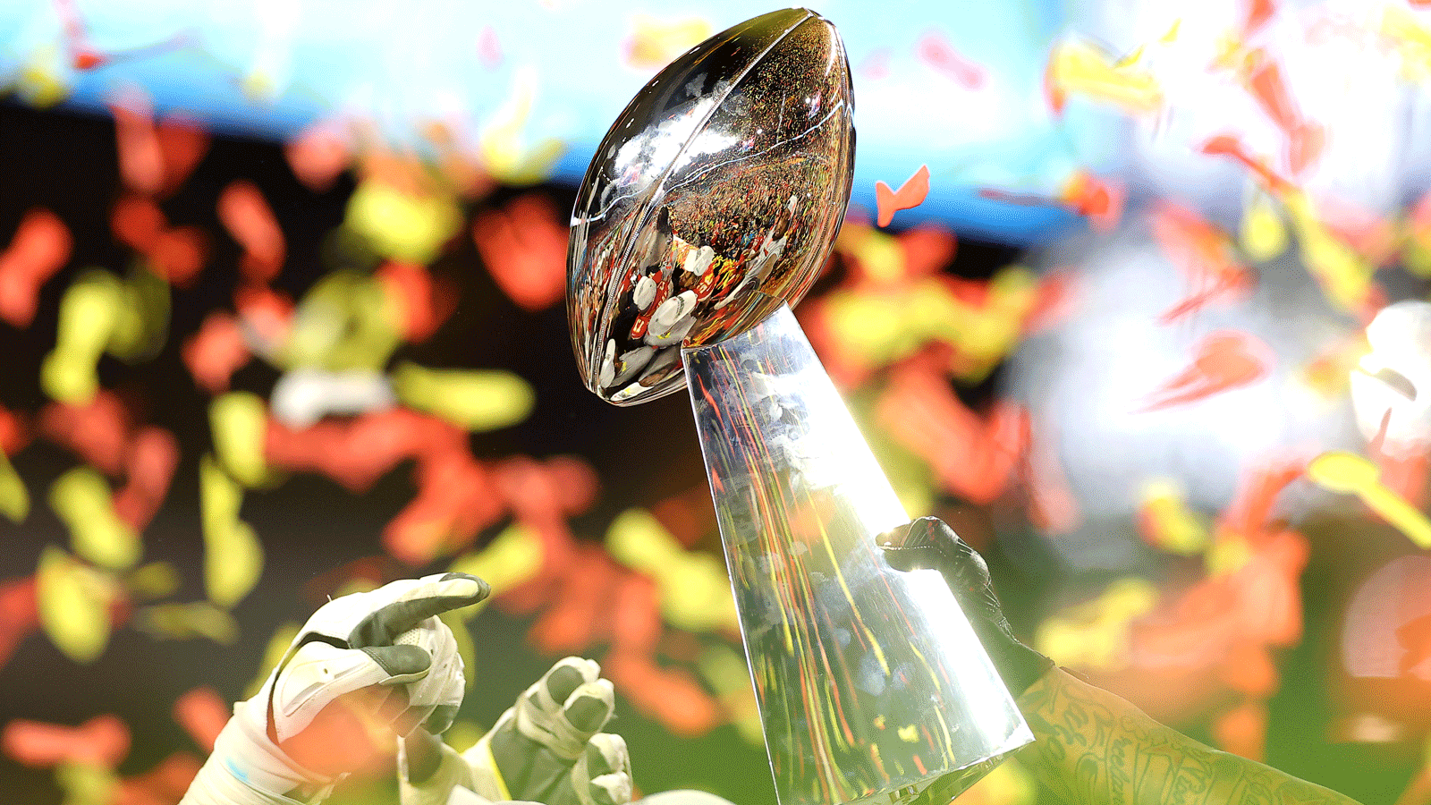 Vince Lombardi Trophy, Konfetti, Siegesfeier, Bunt, HD, Hintergrundbild für den PC