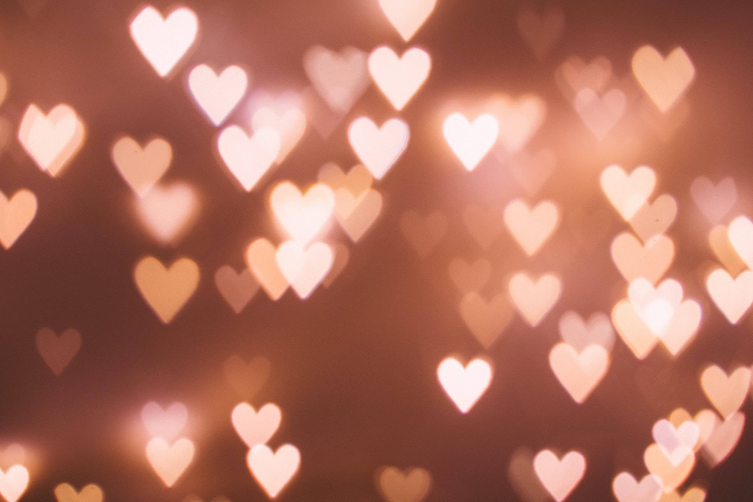 Herz-Bokeh, Lichter, Bokeh, Warmes Licht, Full HD, Desktop-Hintergrund für Windows