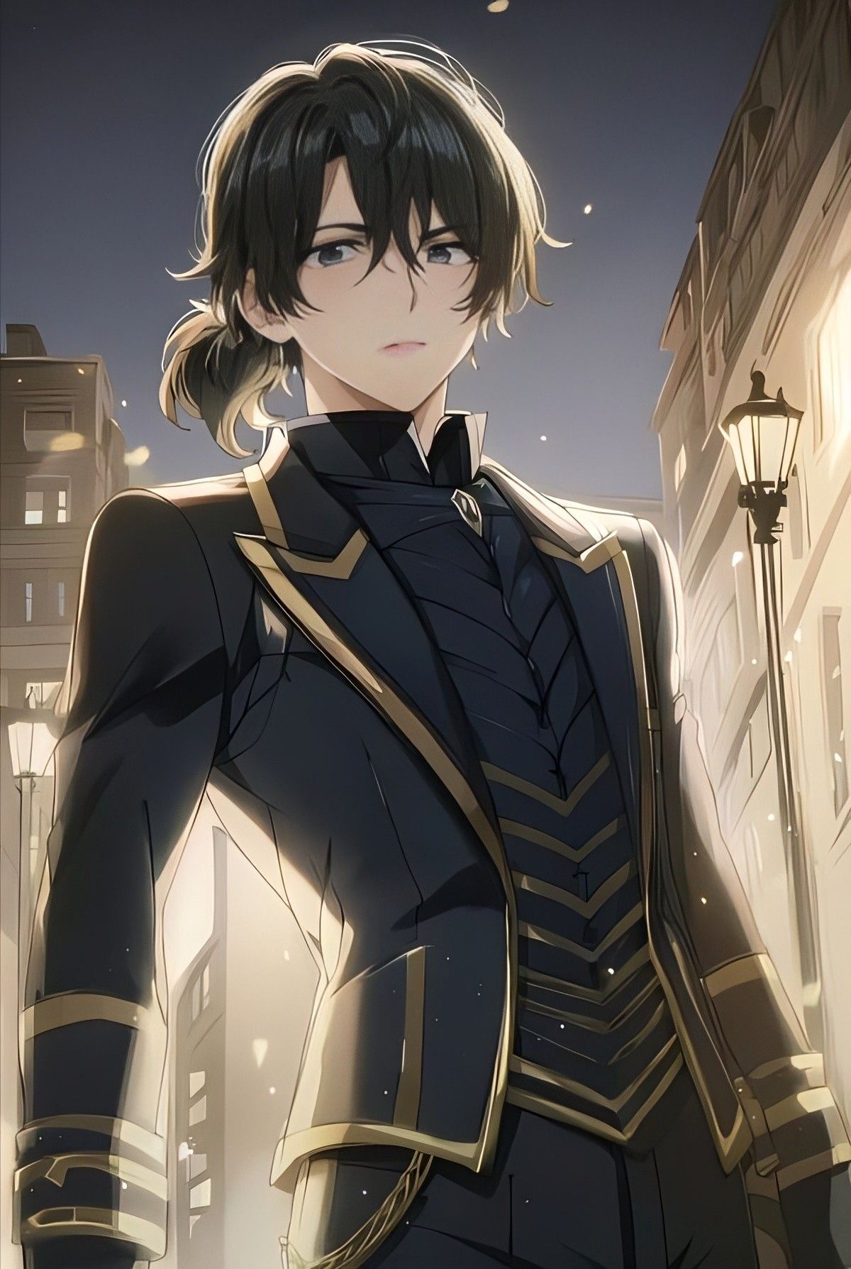 Cid Kagenou, Uniform, Straße, Anime-Stil, Abendlicht, Full HD, iPad-Hintergrundbild