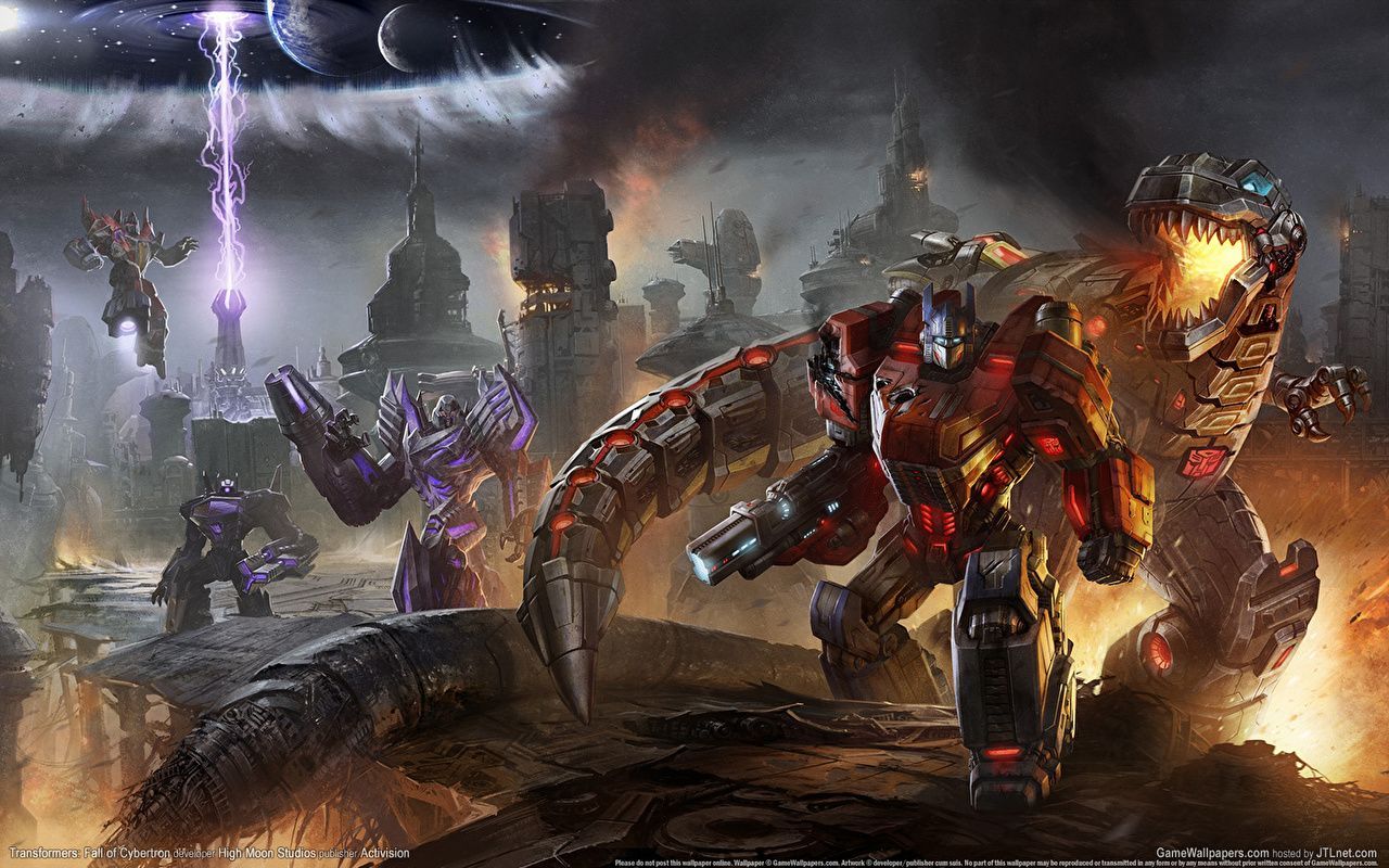 Transformers: Fall of Cybertron, Grimlock, Videospiel, Kampf, Feuer, HD, Laptop-Hintergrundbild