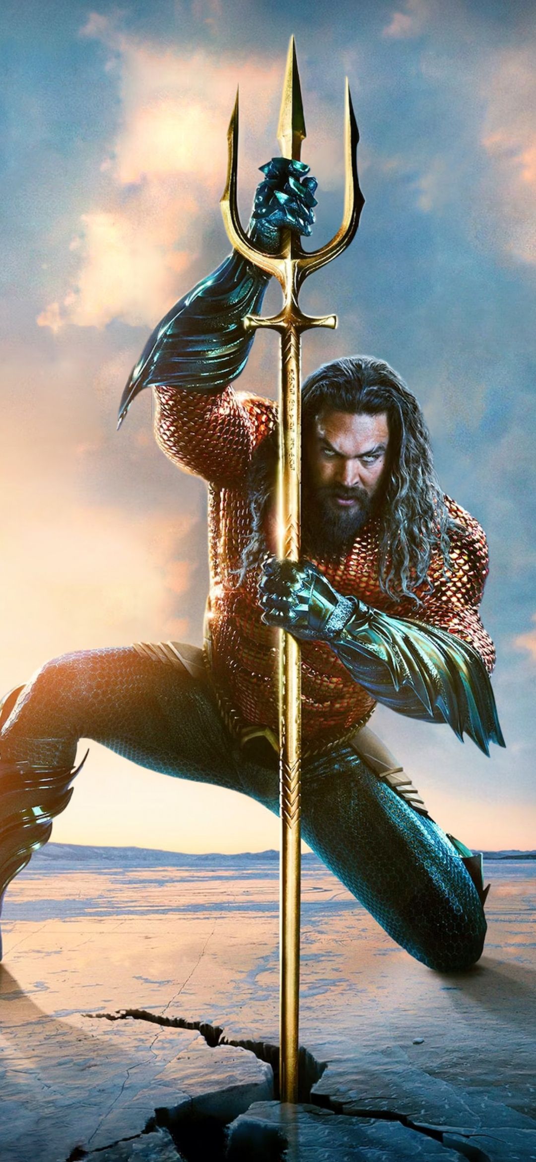 Aquaman, Jason Momoa, Aquaman: Lost Kingdom, Dreizack, Meer, Sperrbildschirm fürs iPhone