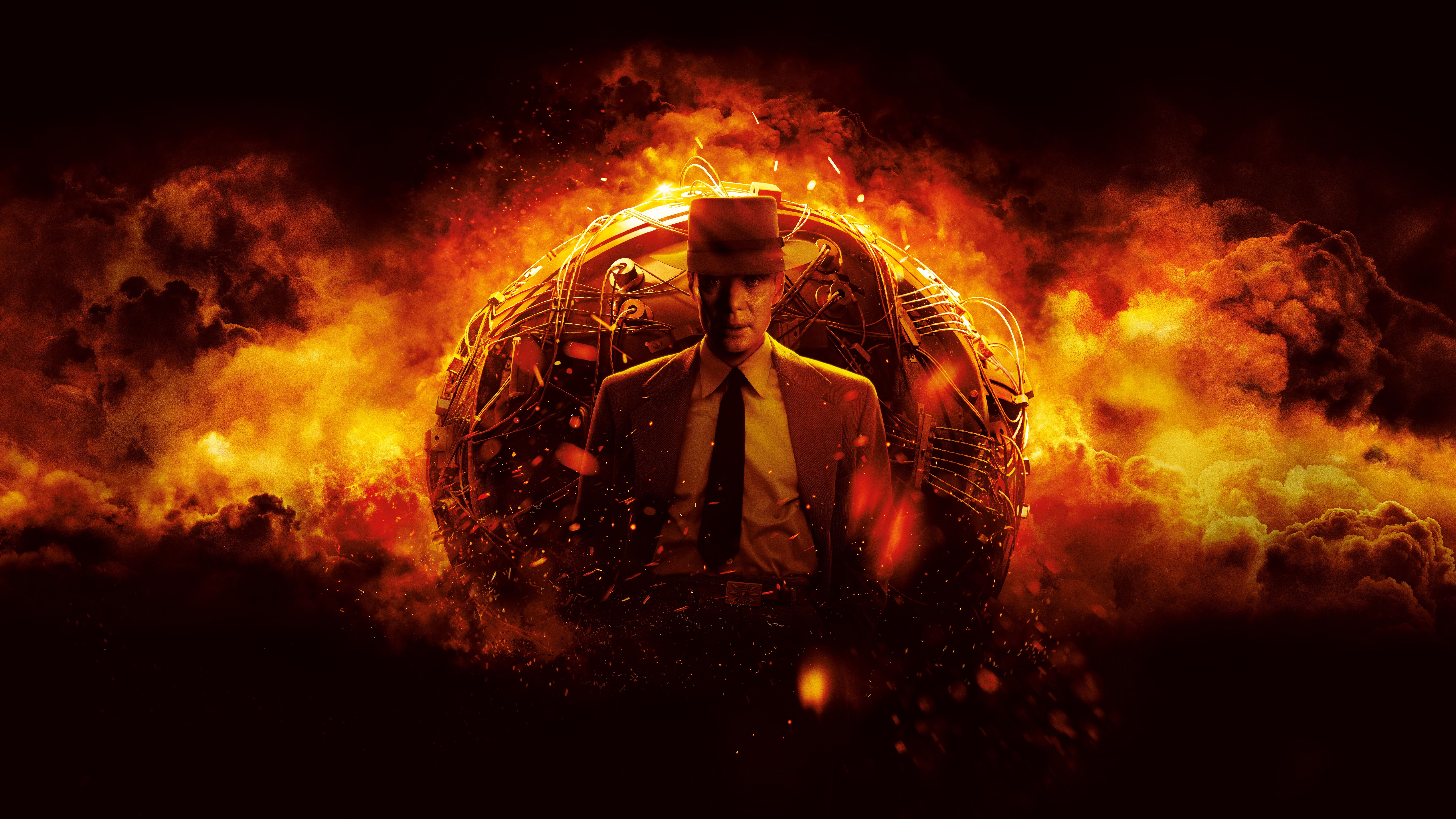 Oppenheimer, Cillian Murphy, Atombombe, Explosion, Feuer, 8K, Desktop-Hintergrund