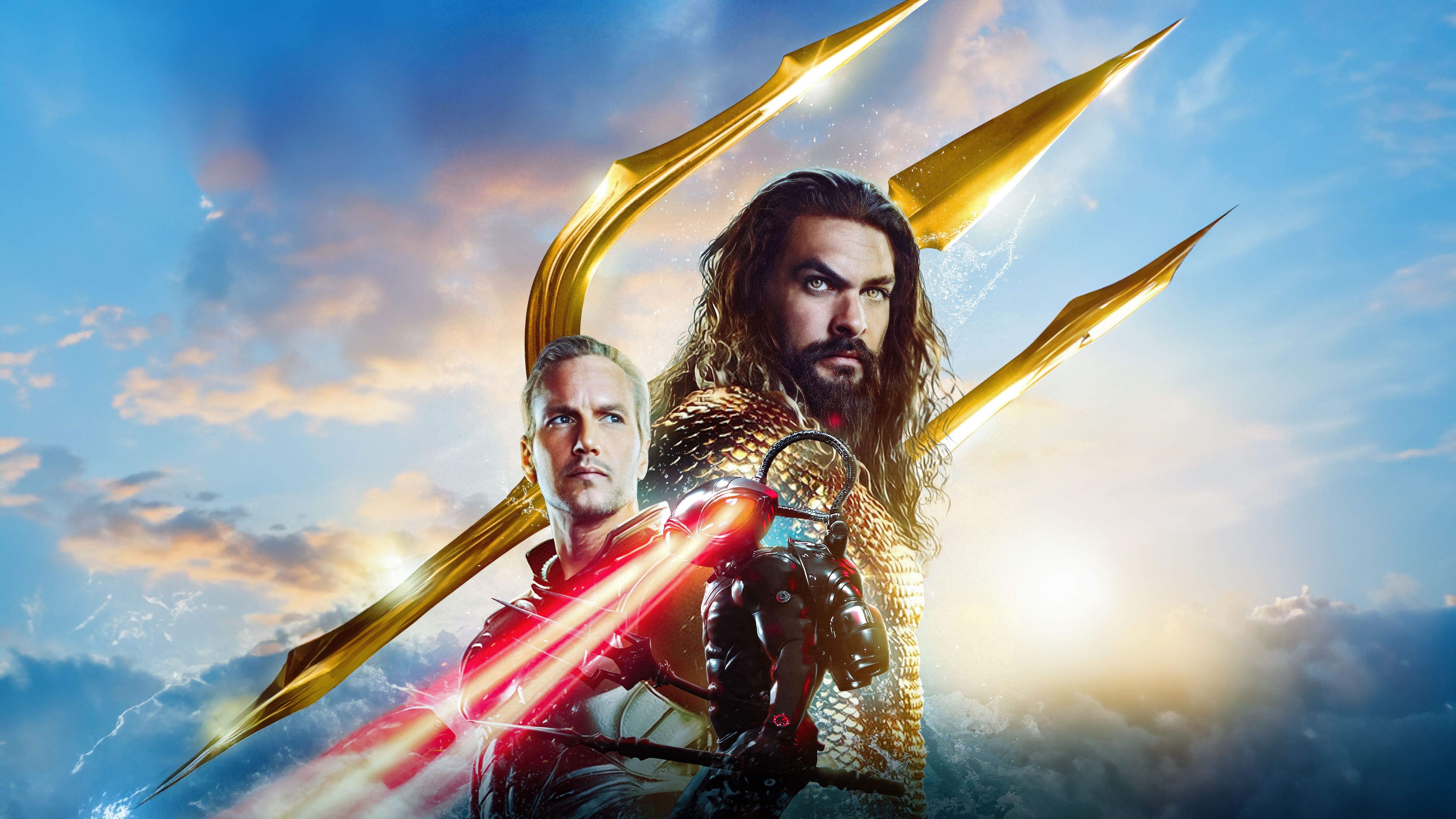 Aquaman, Orm, Jason Momoa, Patrick Wilson, Aquaman: Lost Kingdom, Dreizack, 5K, Windows-Hintergrundbild