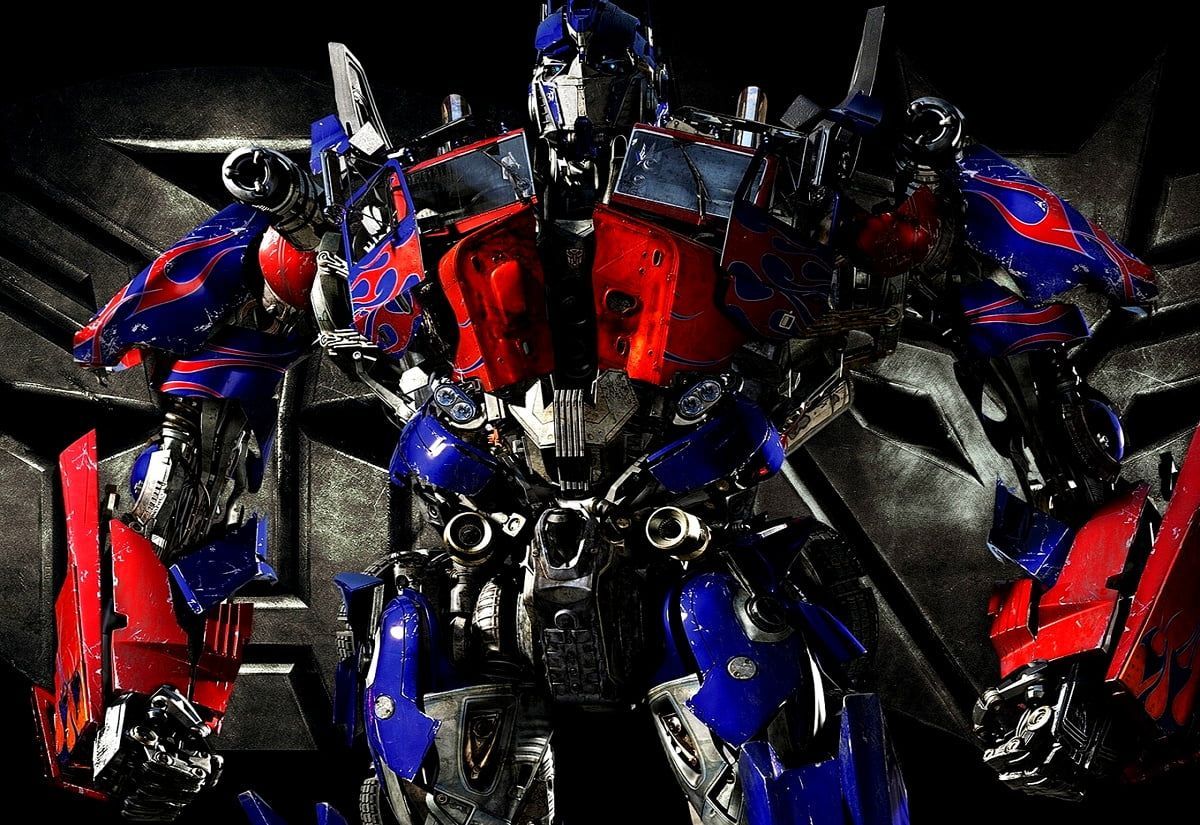 Optimus Prime, Transformers, Roboter, Rot-Blau, Dunkel, Hintergrund