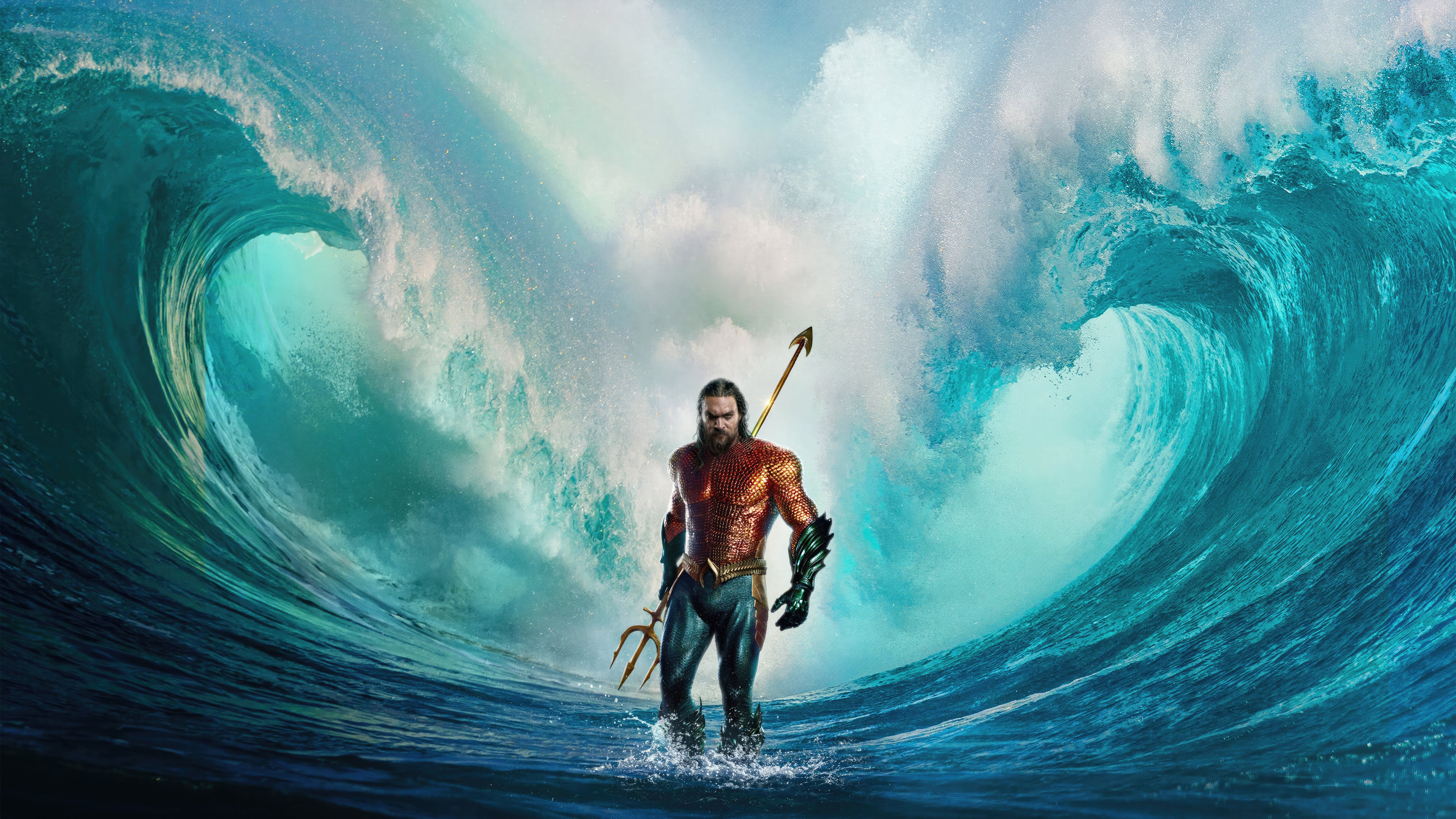 Aquaman, Jason Momoa, Aquaman: Lost Kingdom, Wellentunnel, Türkis, 8K, Desktop-Hintergrund