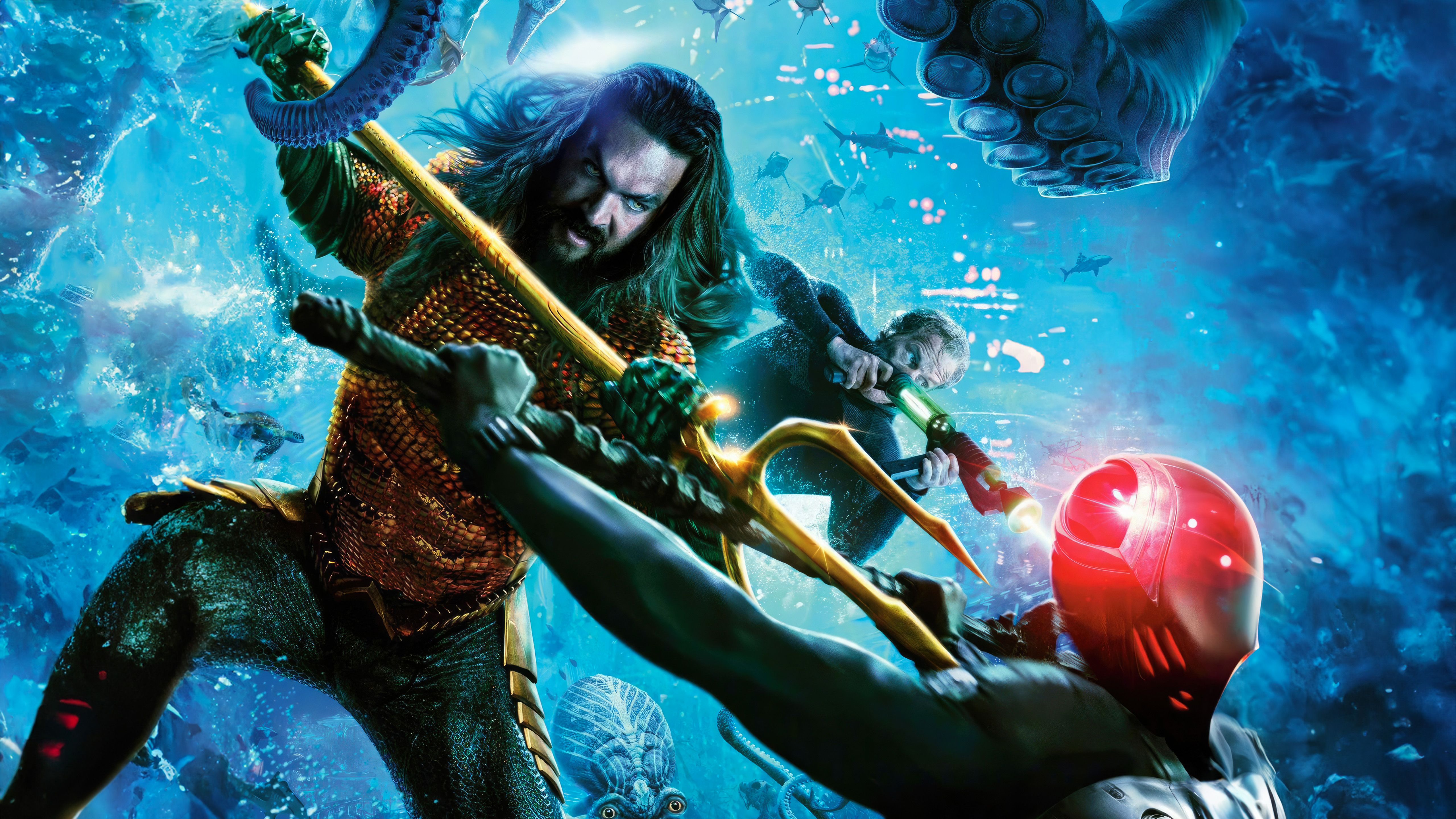 Aquaman, Black Manta, Aquaman: Lost Kingdom, Kampf, Unterwasser, 5K, Desktop-Hintergrund
