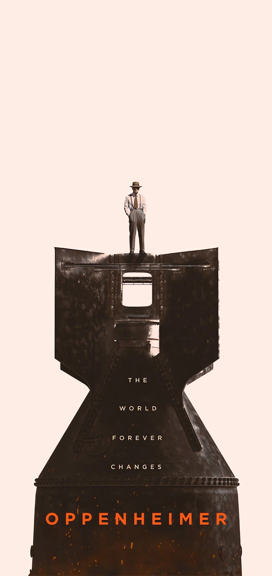 Oppenheimer, Trinity-Test, Bombenturm, Minimalistisch, Filmplakat, HD, iPhone-Hintergrundbild