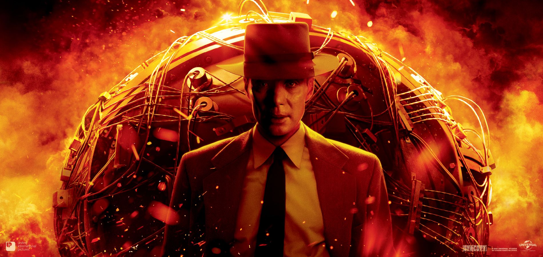 Oppenheimer, Cillian Murphy, Atombombe, Feuer, Filmplakat, HD, Laptop-Hintergrundbild
