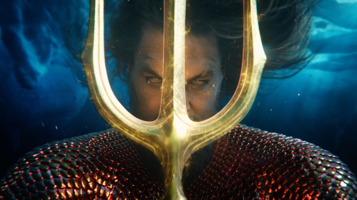 Aquaman, Jason Momoa, Aquaman: Lost Kingdom, Dreizack, Nahaufnahme, Hintergrundbild