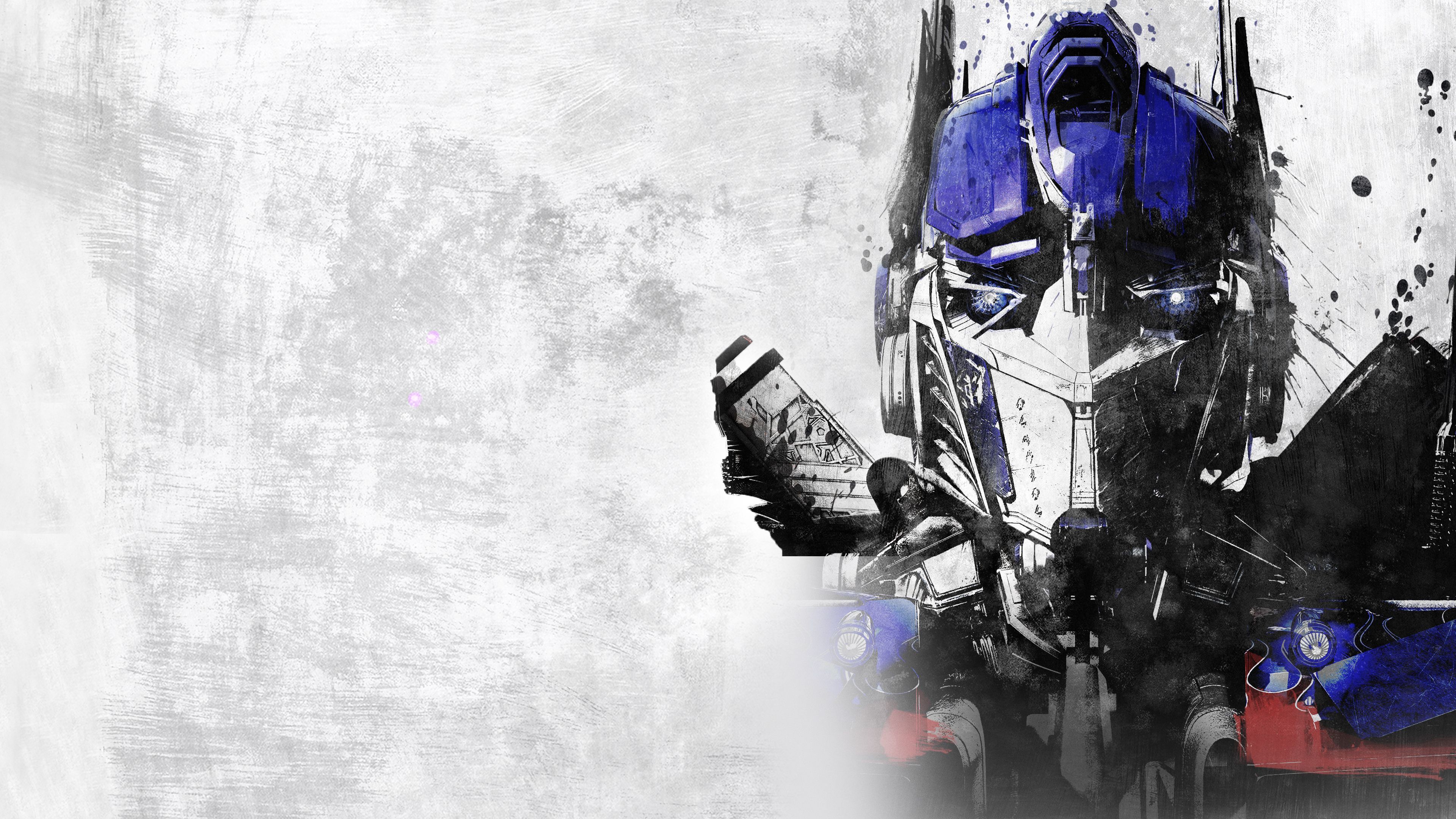 Optimus Prime, Transformers, Grunge, Weißer Hintergrund, Kunst, 4K Wallpaper