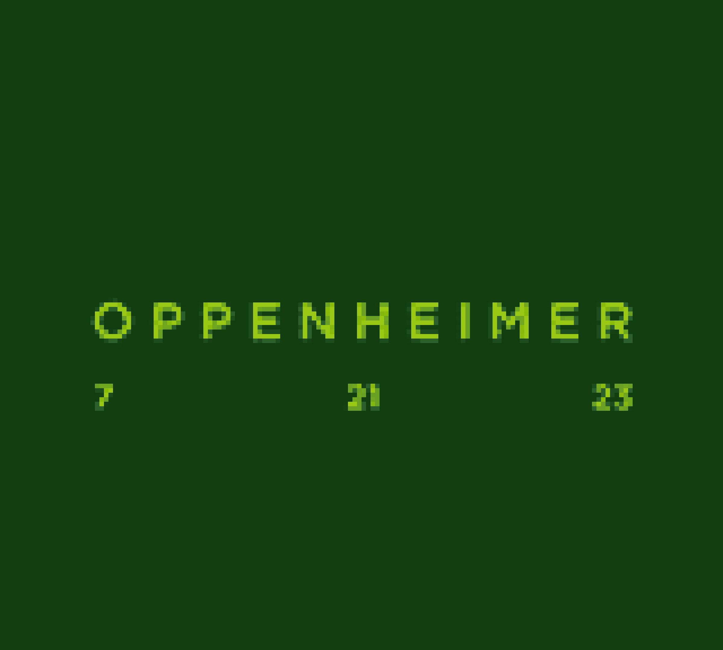 Oppenheimer, Titel, Grüner Hintergrund, Minimalistisch, Typografie, Full HD Wallpaper