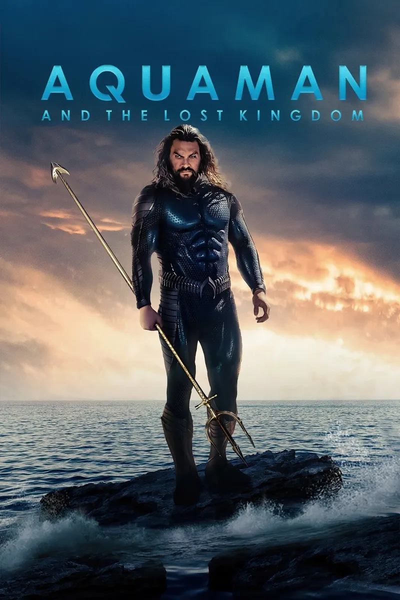 Aquaman: Lost Kingdom, Aquaman, Jason Momoa, Fels, Meer, Filmplakat, Hintergrundbild fürs Handy