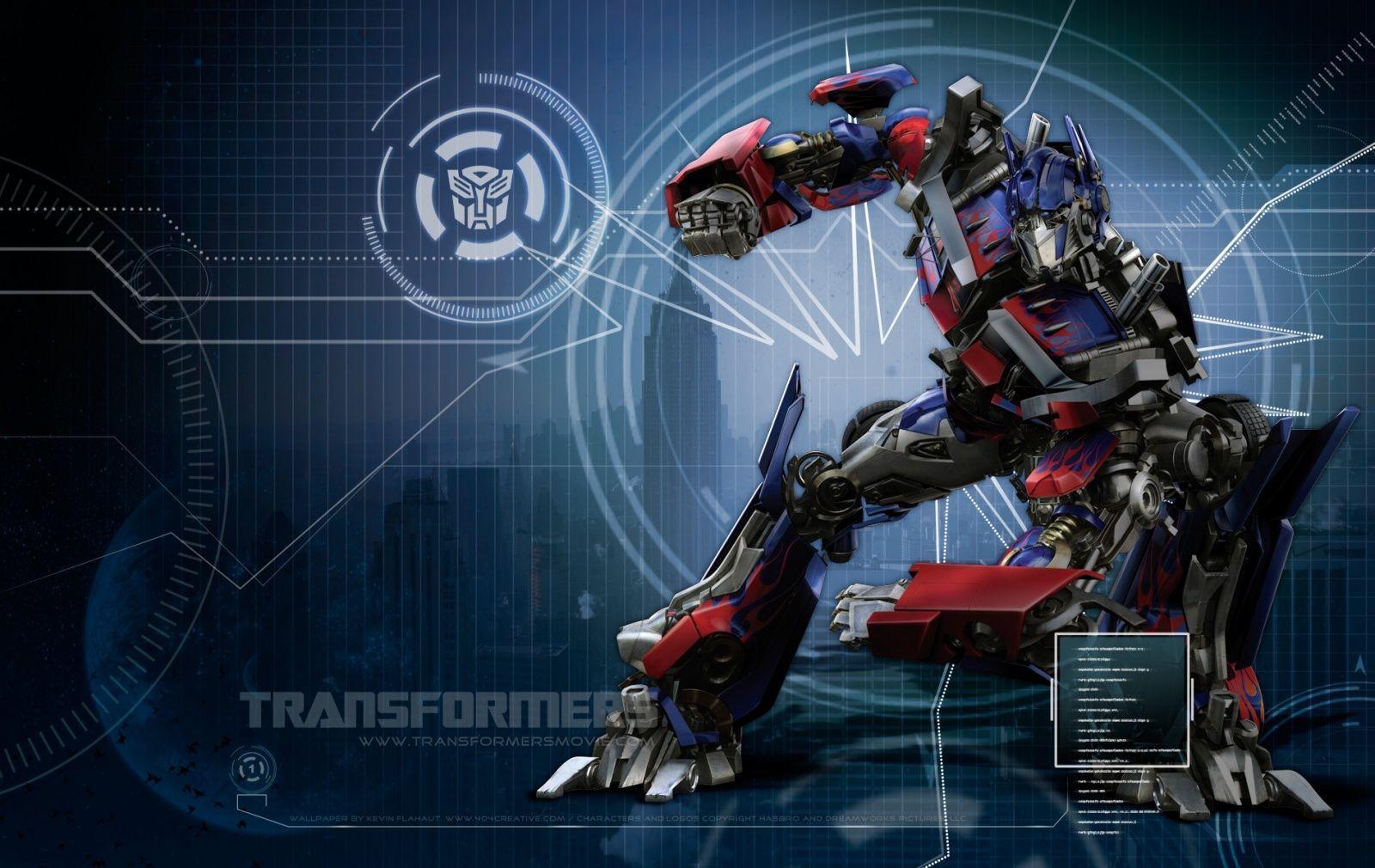 Optimus Prime, Transformers, Autobot-Logo, Hologramm, Blau, HD, MacBook-Hintergrundbild
