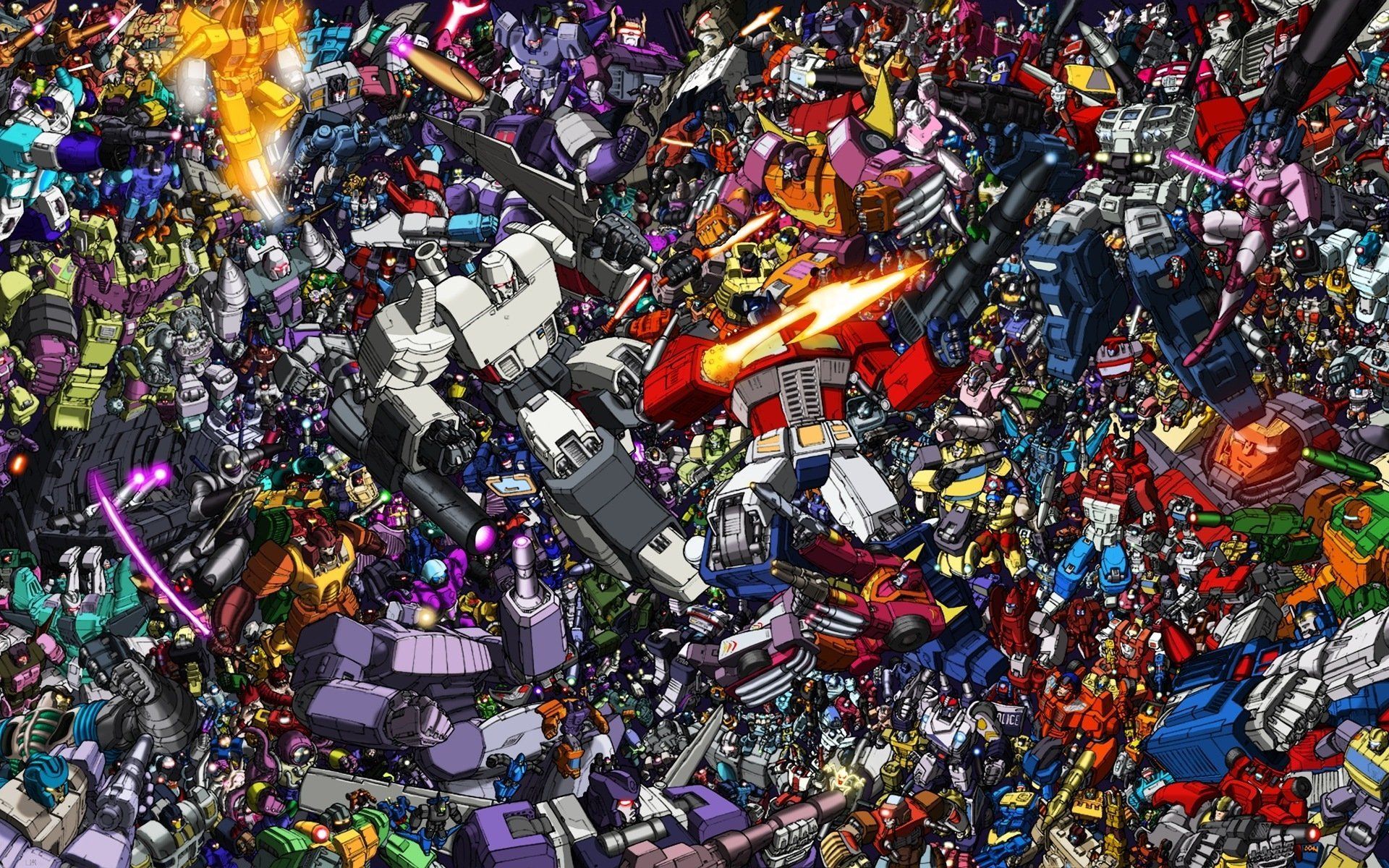 Transformers, Generation 1, Collage, Cartoon, Bunt, 16:10, Full-HD-Hintergrundbild für den Desktop