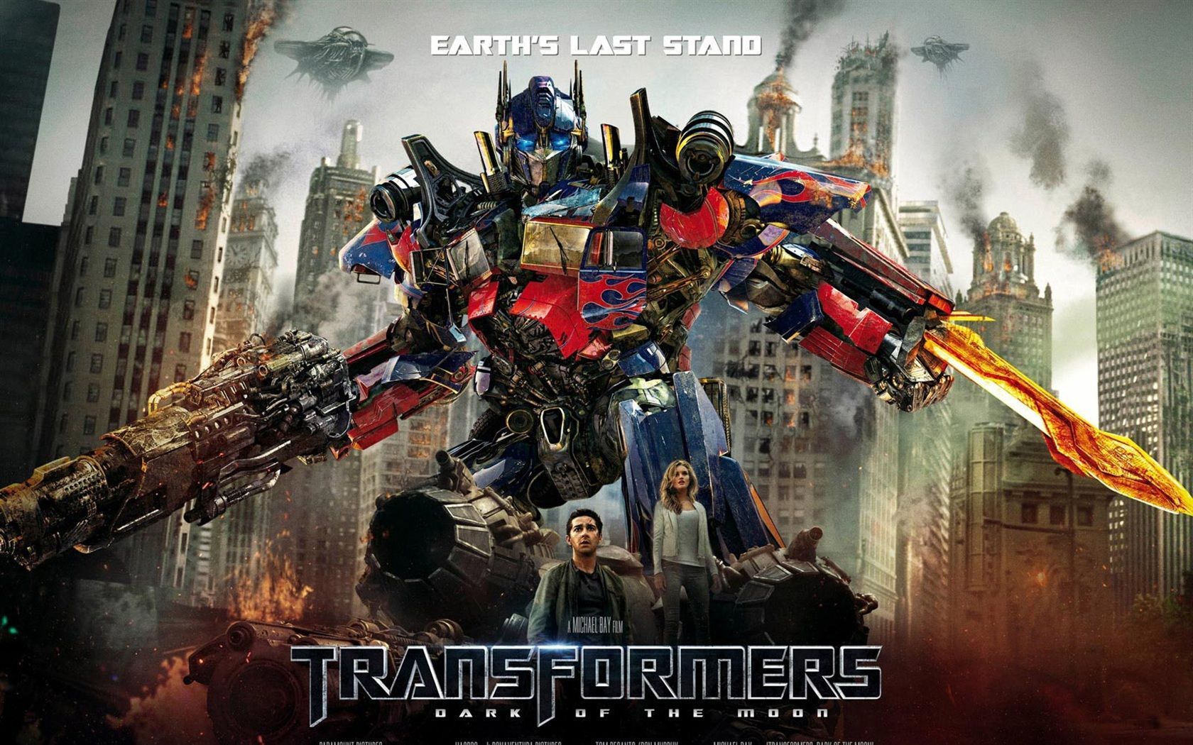 Transformers 3, Optimus Prime, Earth's Last Stand, Filmplakat, Zerstörte Stadt, HD-Hintergrundbild