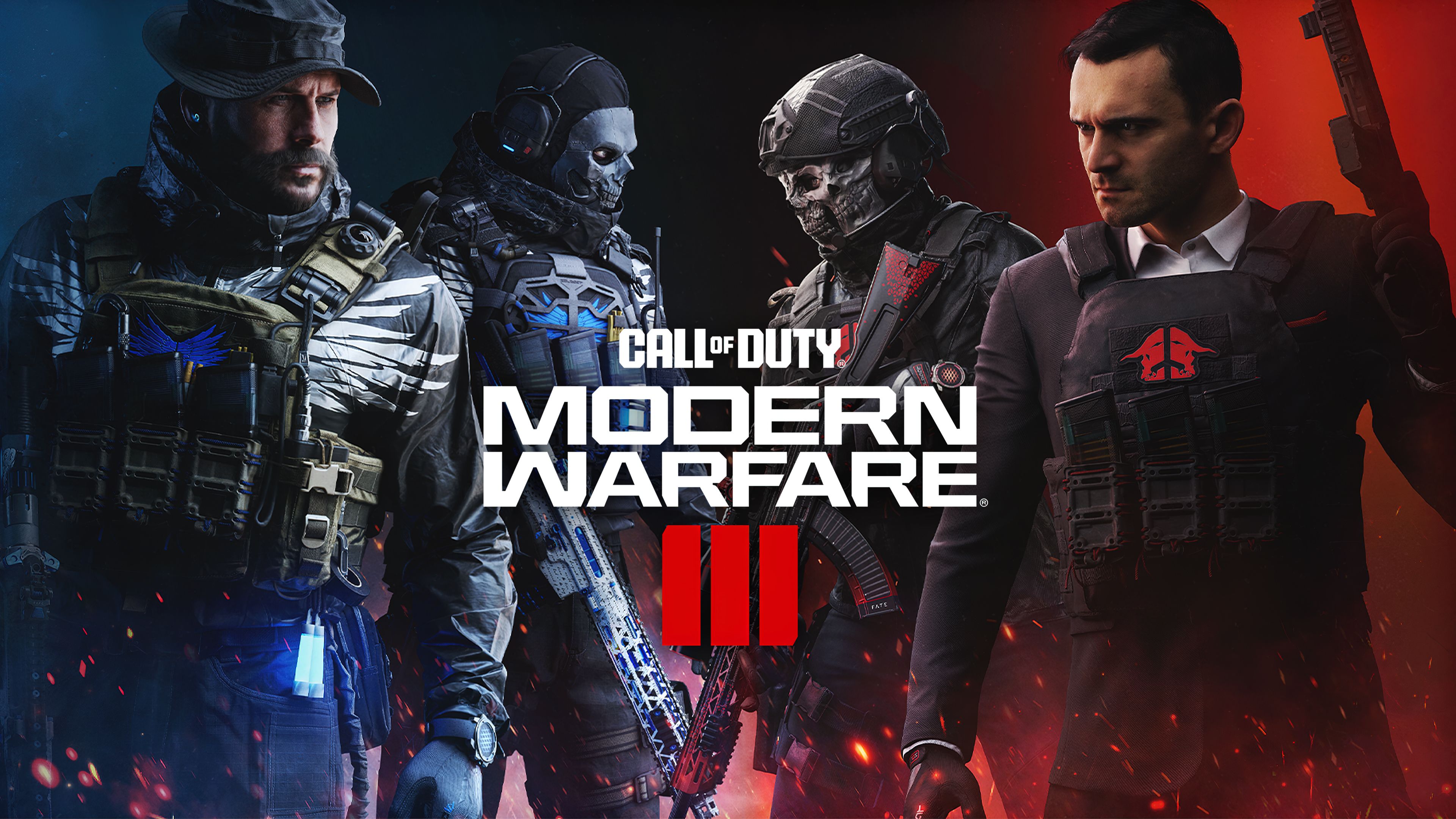 Call of Duty: Modern Warfare III, Captain Price, Ghost (Call of Duty), Makarov, Soldaten, Gruppenbild, 4K-Desktop-Hintergrund