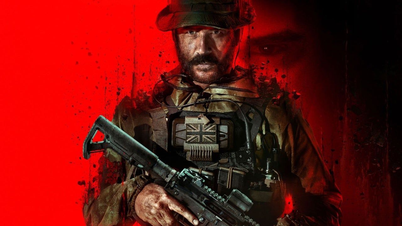 Captain Price, Call of Duty: Modern Warfare III, Soldat, Gewehr, Roter Hintergrund, HD Wallpaper