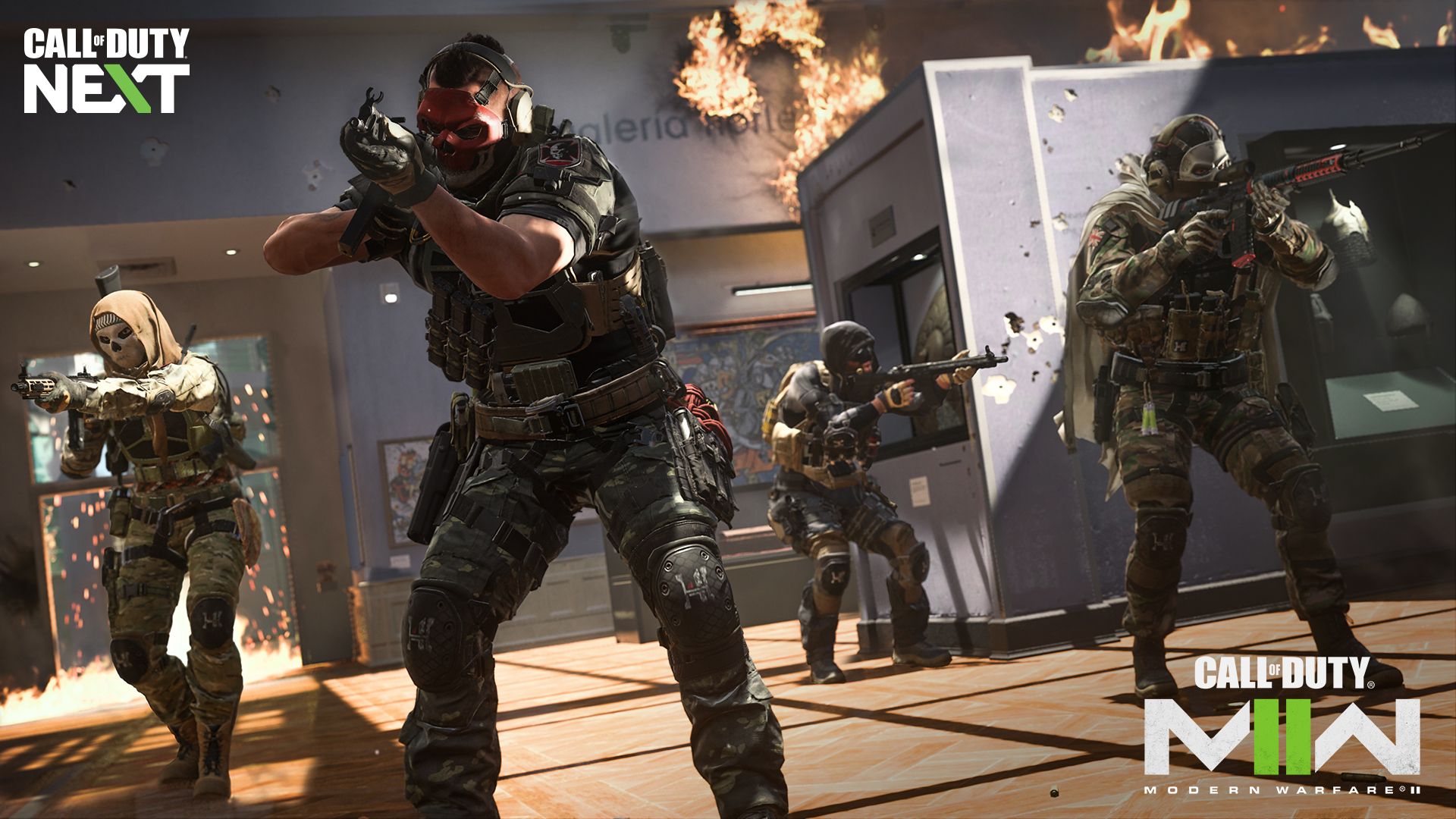 Call of Duty: Modern Warfare II, Soldaten, Häuserkampf, Feuer, Gefecht, 1920x1080, PC-Hintergrundbild