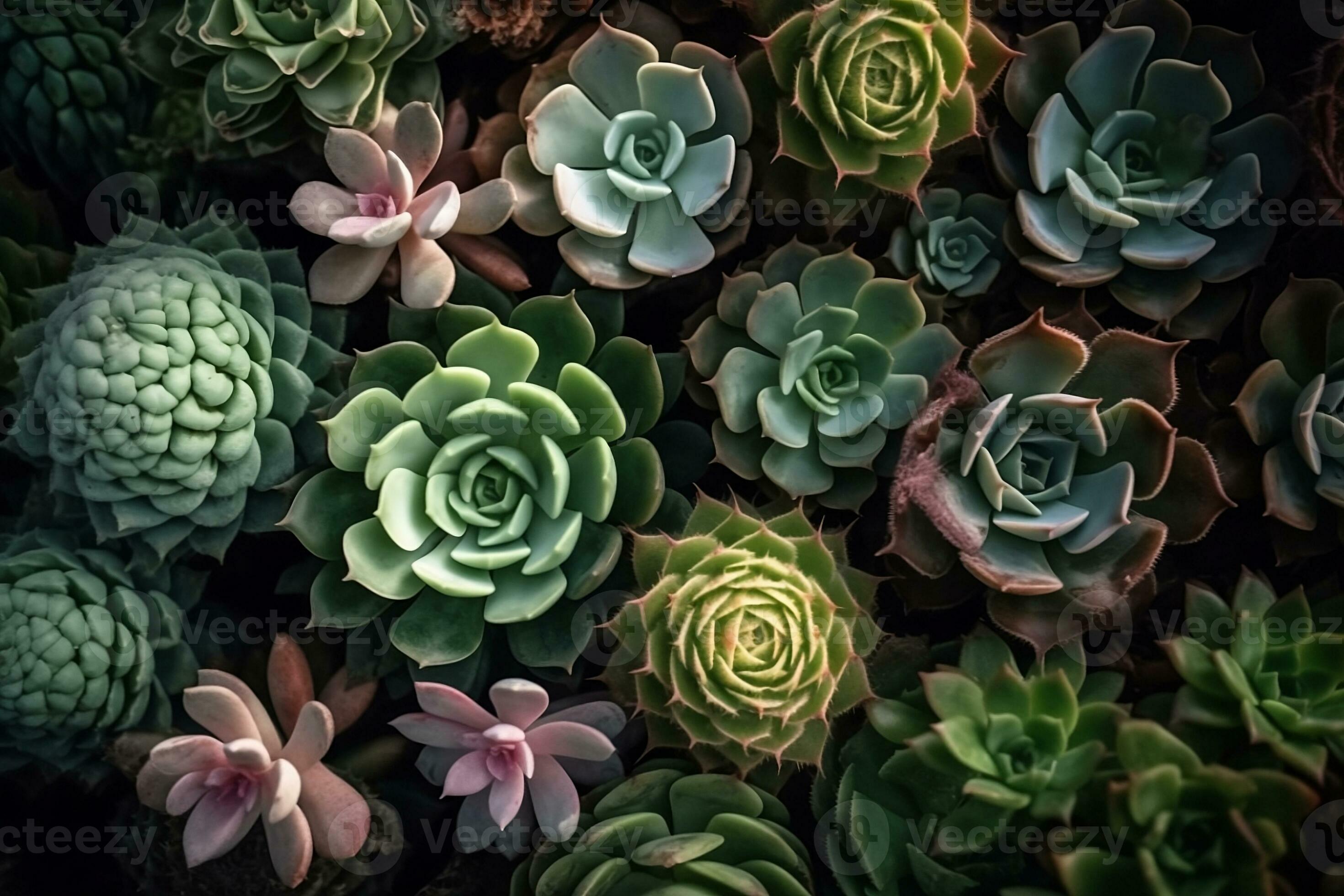 Echeverien, Rosetten, Draufsicht, Dunkelgrün, 2K, Hintergrund für den Desktop