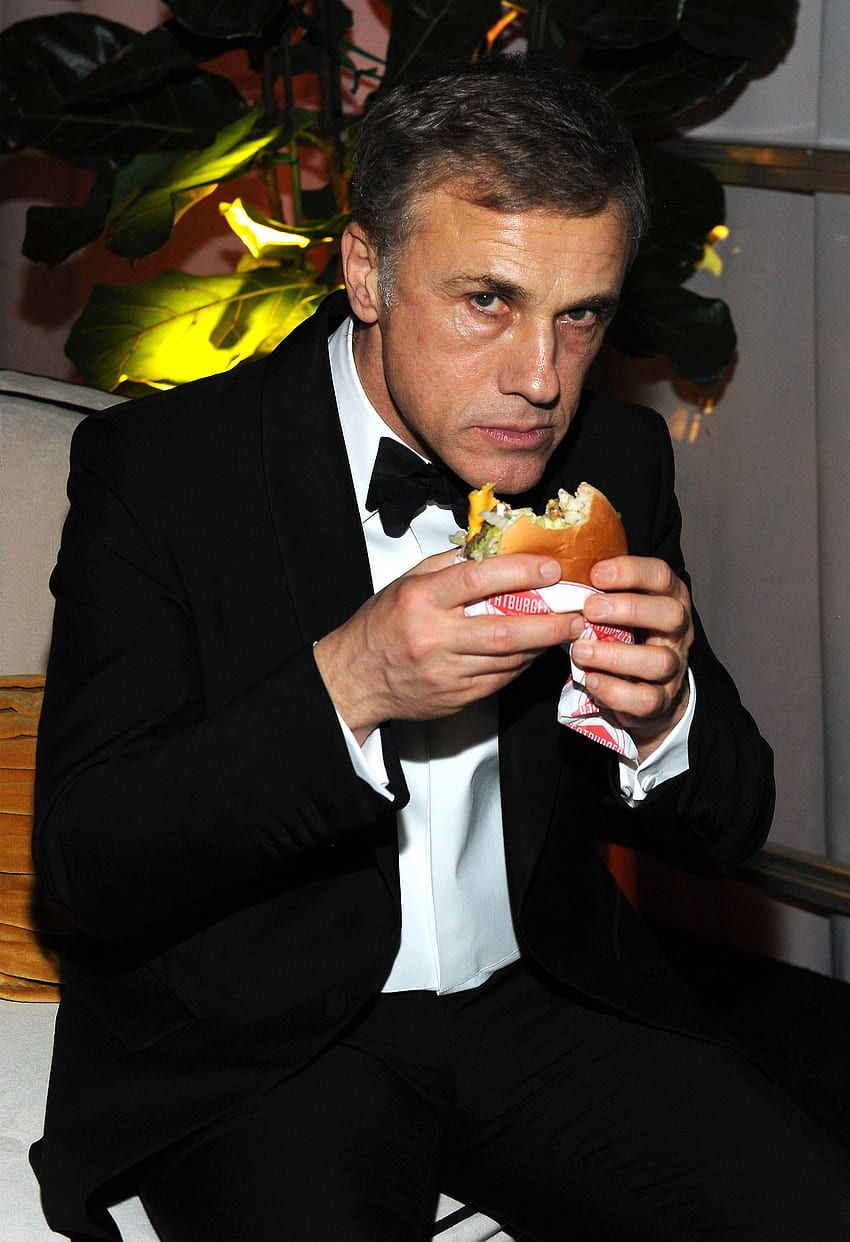 Christoph Waltz, Smoking, Burger, Party, Lustig, Hintergrundbild für iPad und Tablet