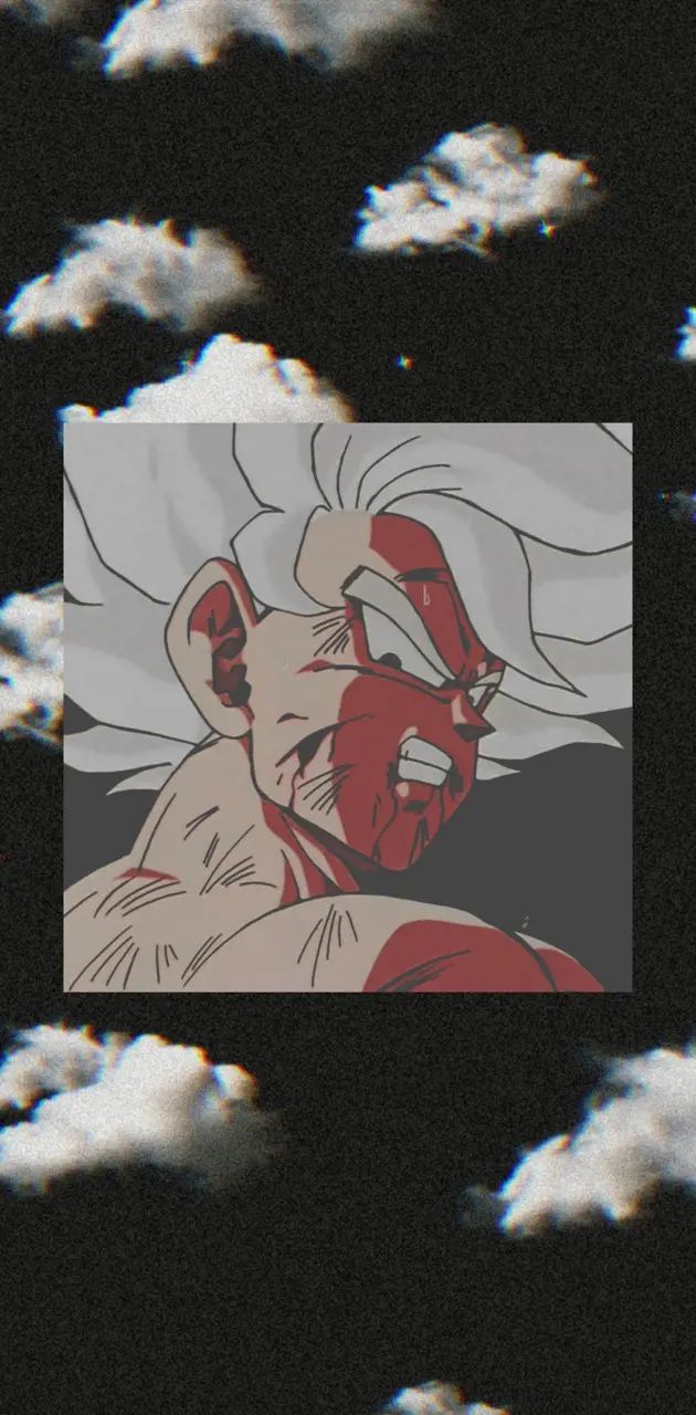 Son Goku, Wolken, Schwarz Hintergrund, Collage, Ästhetik, Sperrbildschirm fürs iPhone
