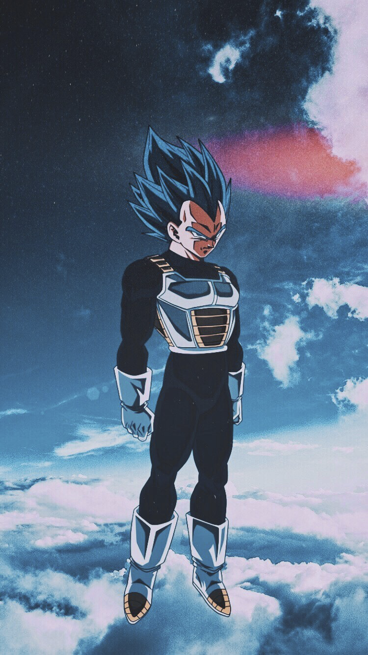 Vegeta, Super-Saiyajin Blue, Dragon Ball Super, Wolken, Saiyajin-Rüstung, Sperrbildschirm fürs iPhone