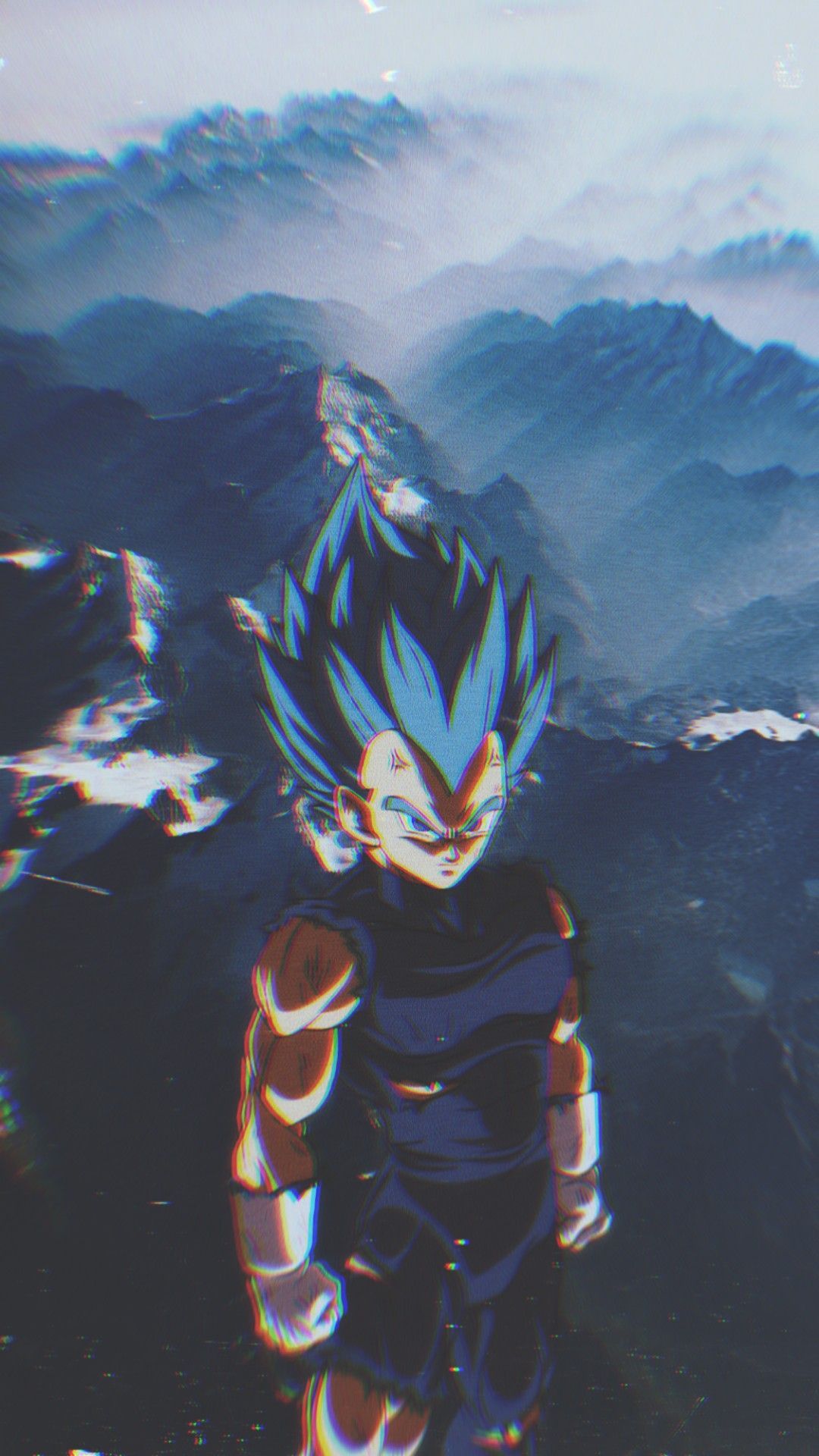 Vegeta, Super-Saiyajin Blue, Dragon Ball Super, Berge, Nebel, Full HD, iPhone-Hintergrundbild