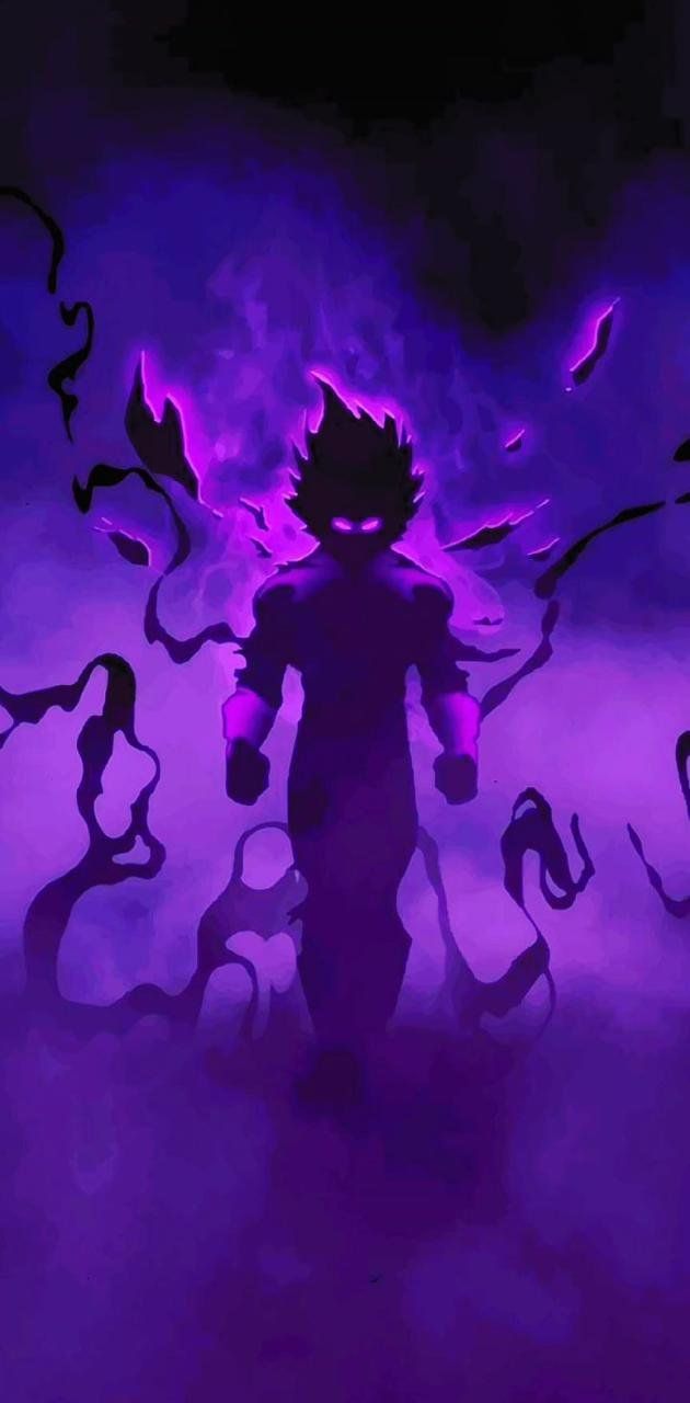 Vegeta, Ultra Ego, Dragon Ball Super, Lila Aura, Silhouette, Sperrbildschirm fürs iPhone