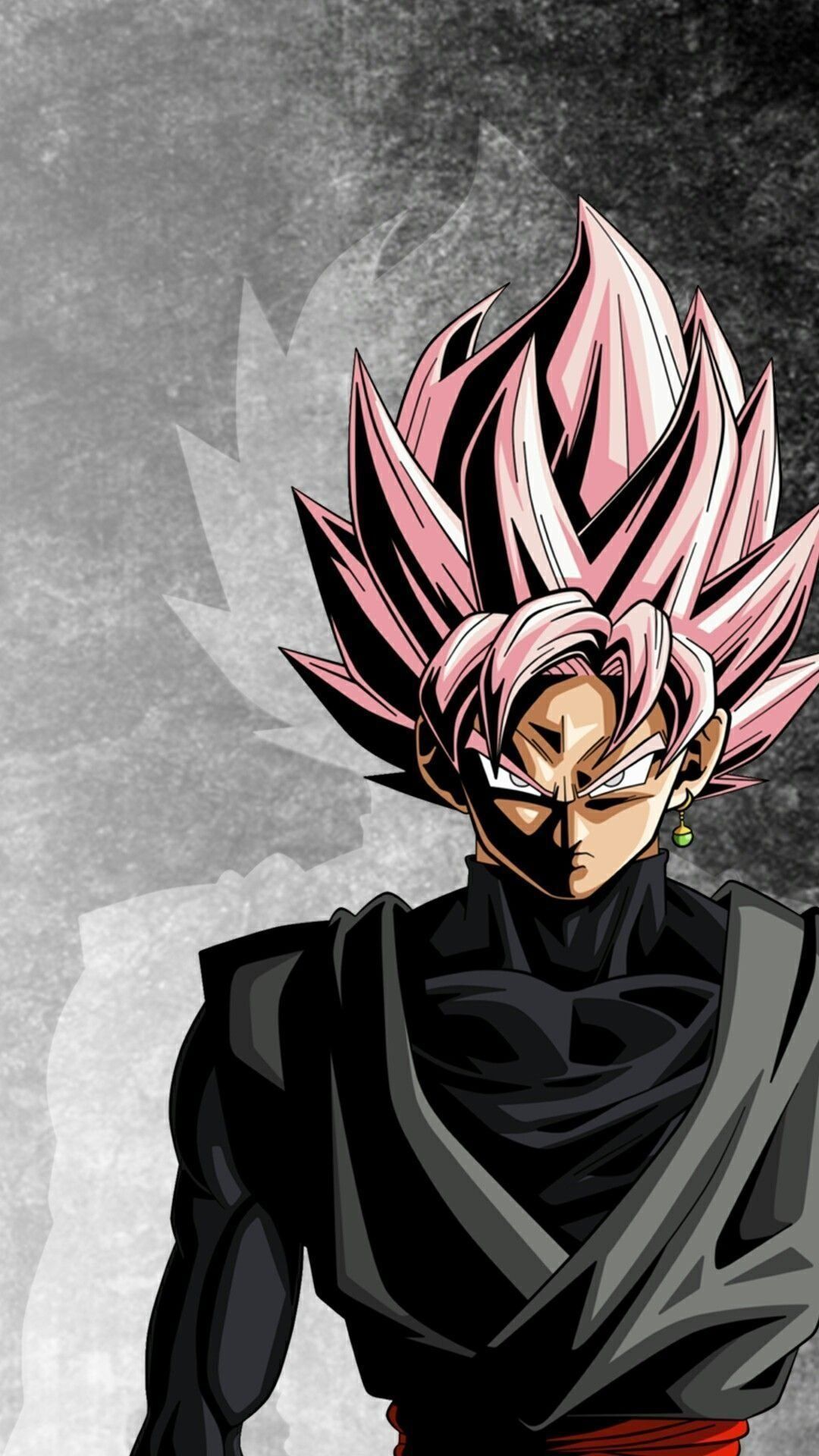 Goku Black, Super-Saiyajin Rosé, Dragon Ball Super, Grau Hintergrund, Sperrbildschirm fürs iPhone