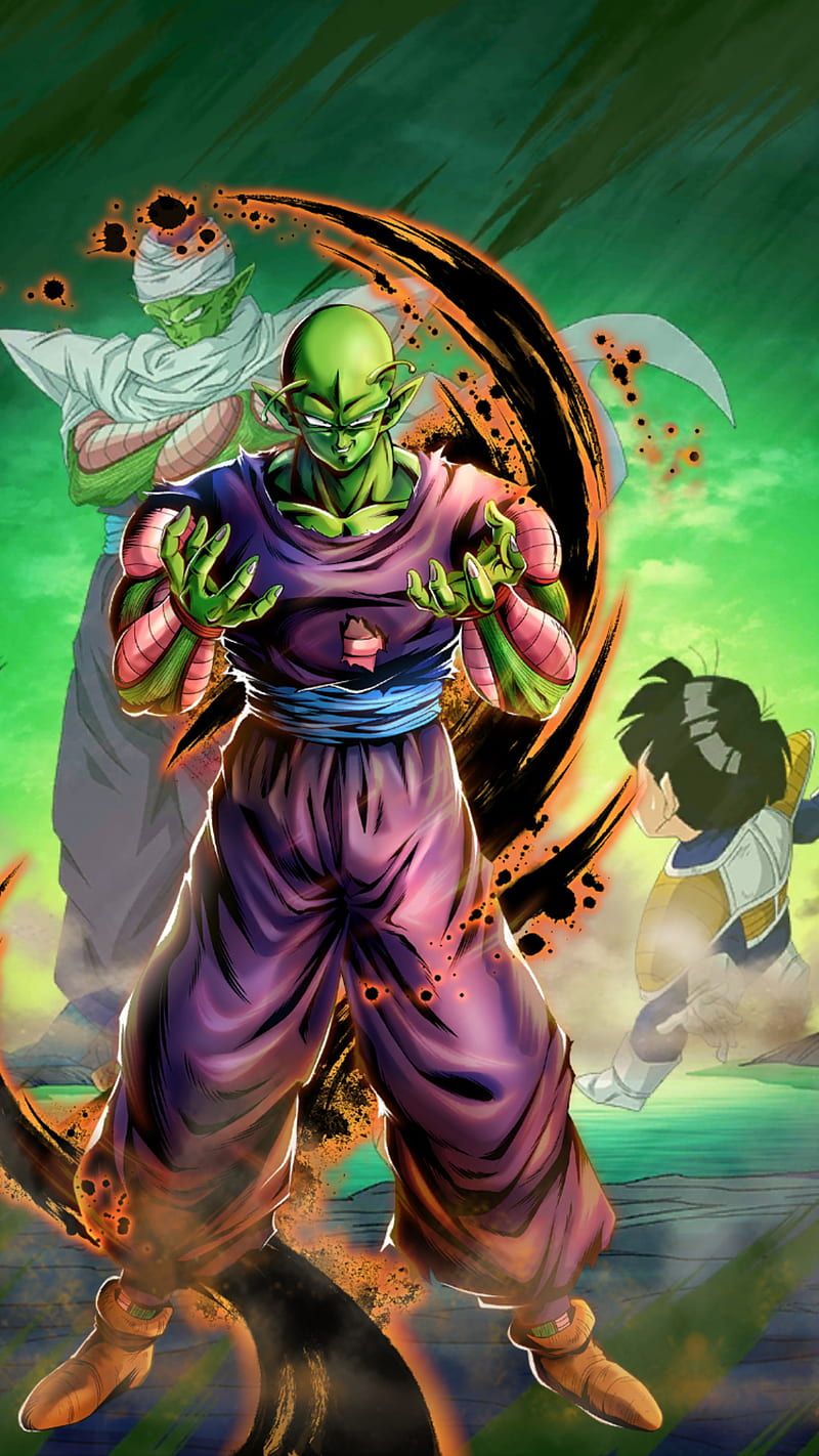 Piccolo, Dragon Ball, Fan-Art, Energie, Grün, Hochformat, Hintergrundbild fürs Smartphone