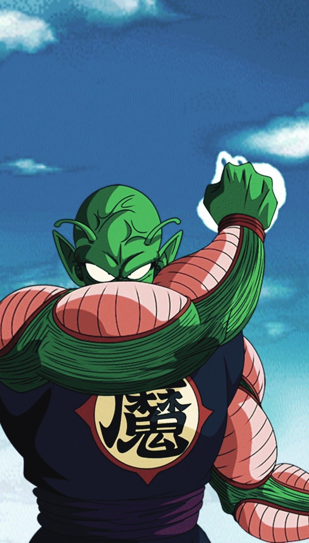 Piccolo, Dragon Ball Z, Dämonen-Kanji, Rückenansicht, Blauer Himmel, Full HD, Handy-Hintergrund